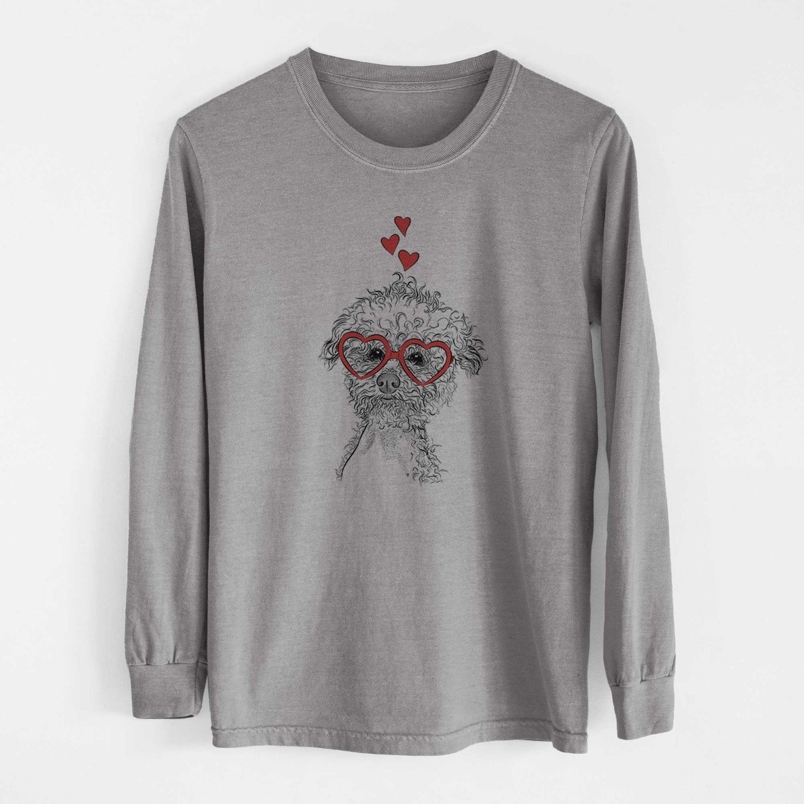 Valentine Muffin the Poodle - Heavyweight 100% Cotton Long Sleeve