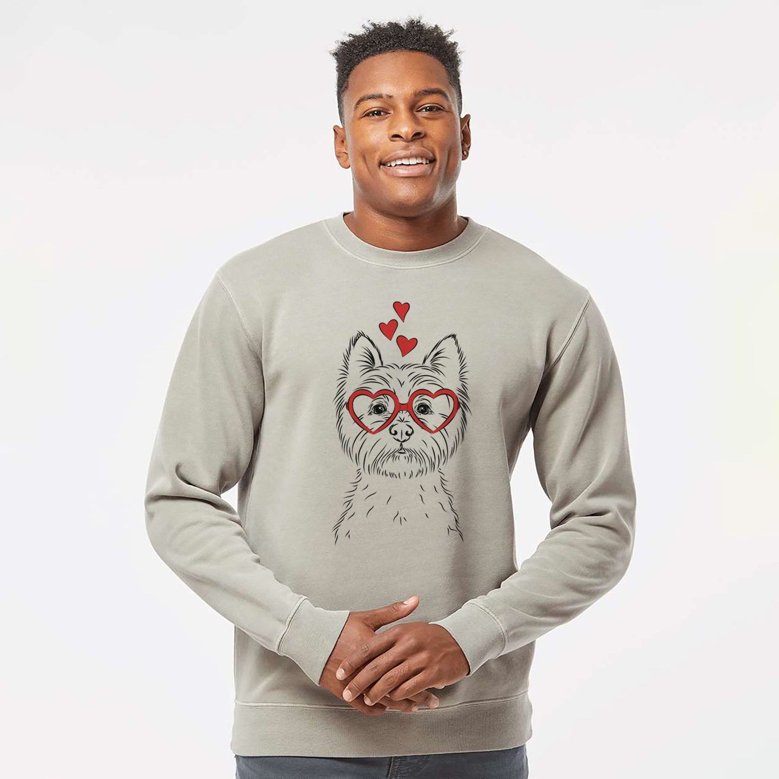 Valentine Murphy the West Highland Terrier - Unisex Pigment Dyed Crew Sweatshirt