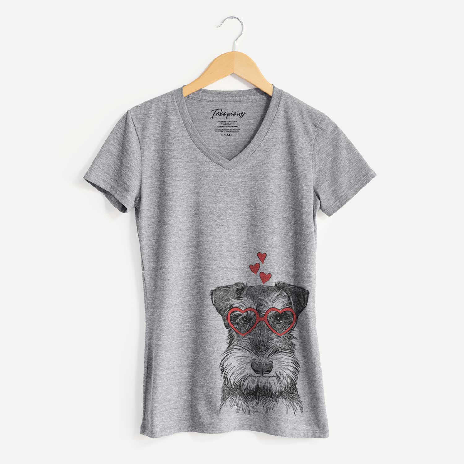 Valentine Murphy the Mini Schnauzer - Women's V-neck Shirt