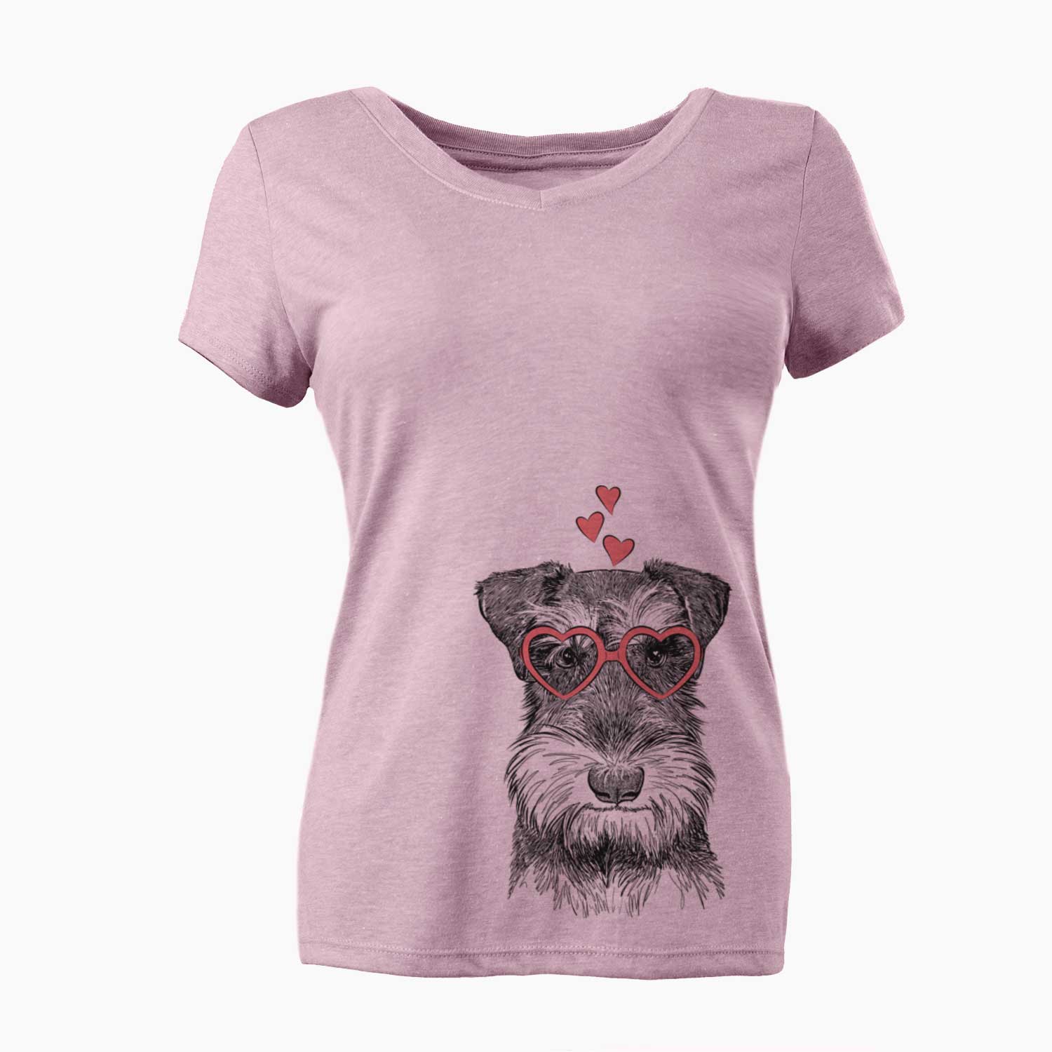 Valentine Murphy the Mini Schnauzer - Women's V-neck Shirt