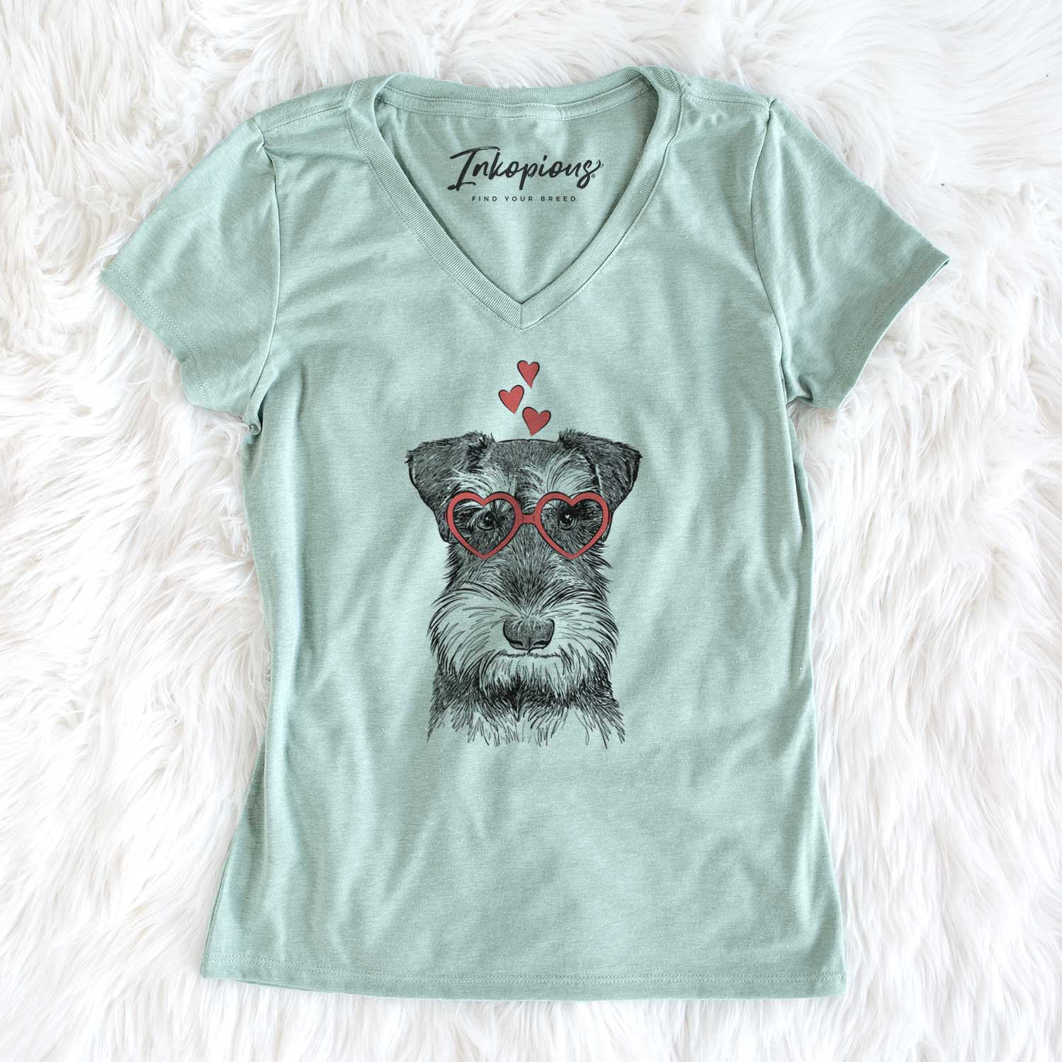 Valentine Murphy the Mini Schnauzer - Women's V-neck Shirt
