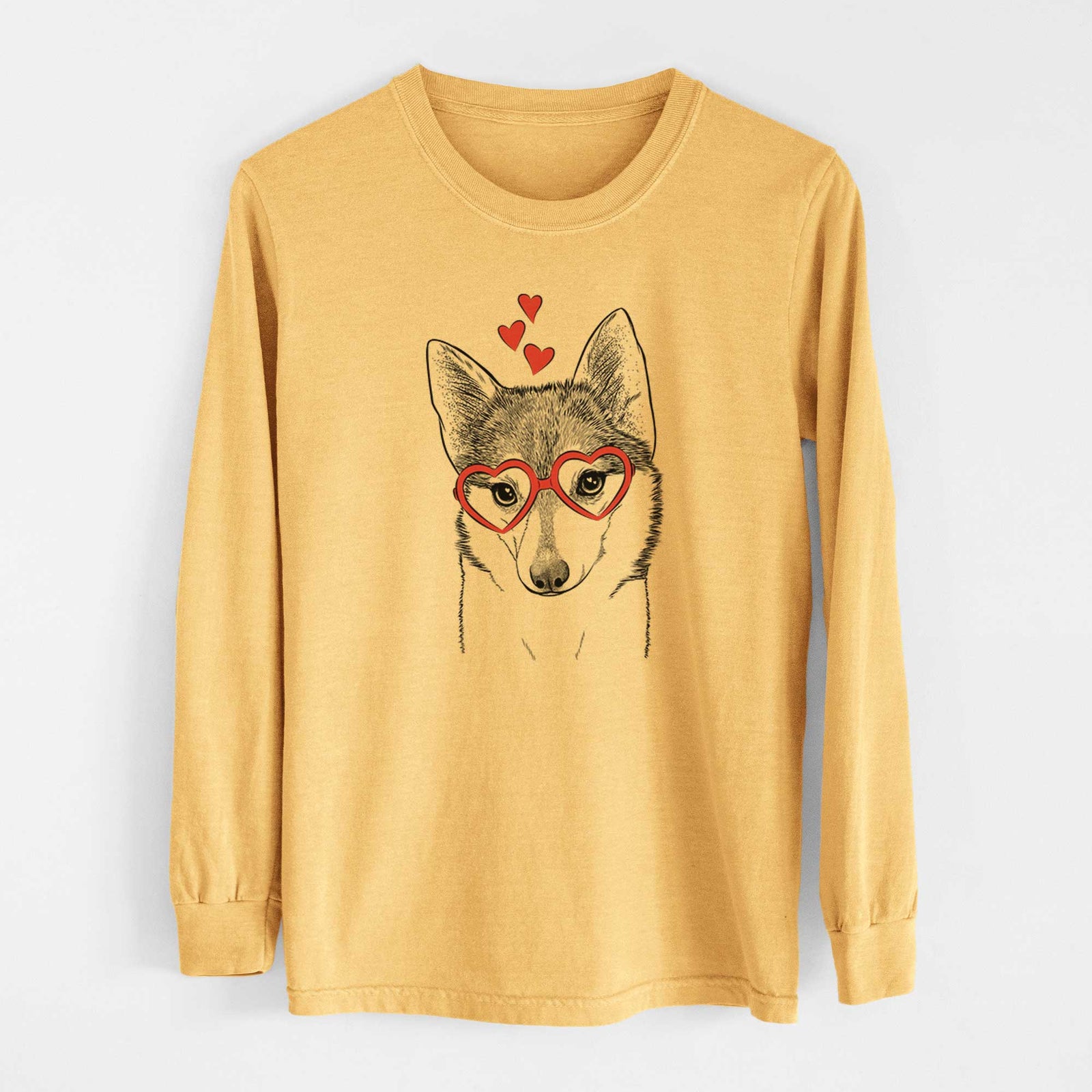 Valentine Nami the Alaskan Klee Kai - Heavyweight 100% Cotton Long Sleeve