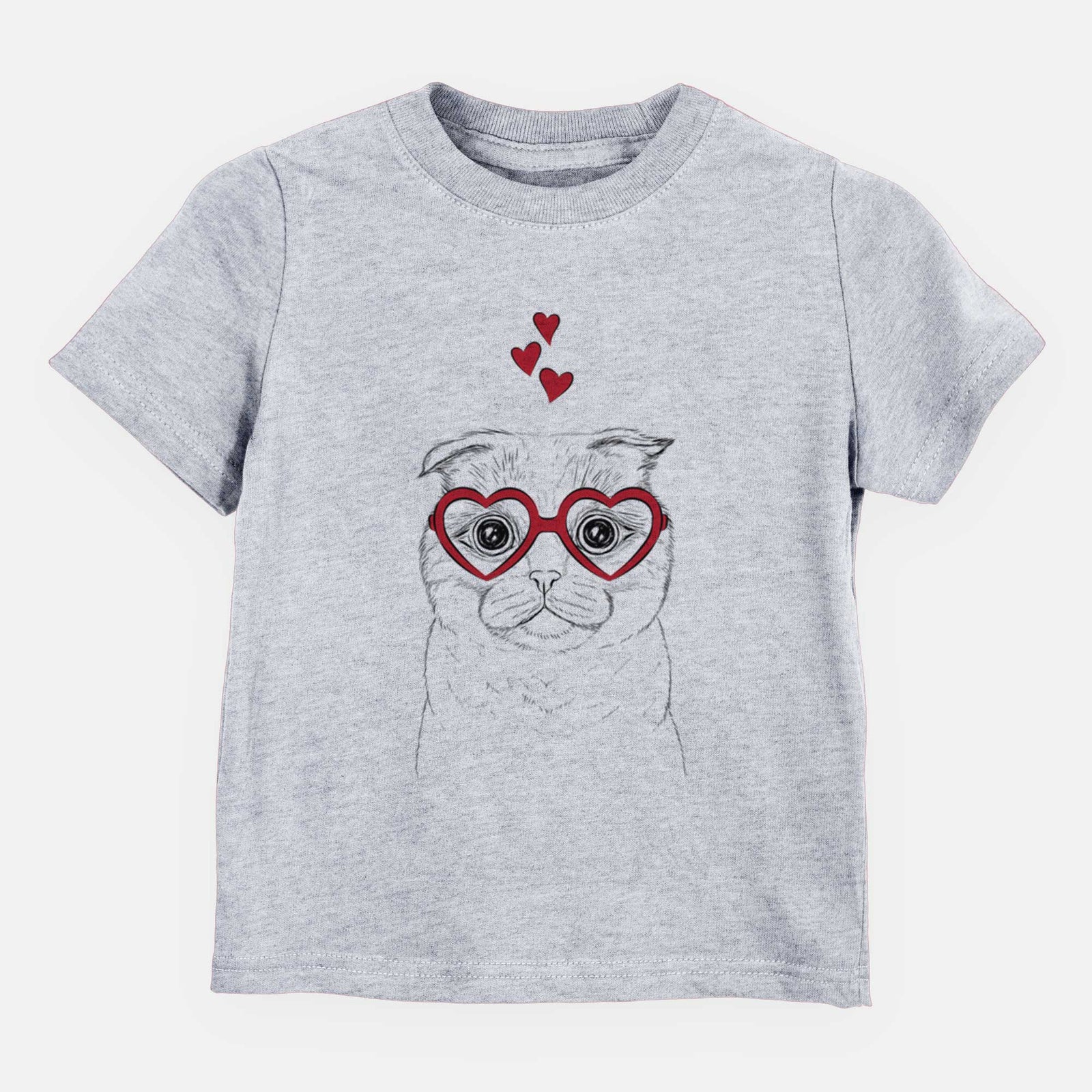 Valentine Neko the Scottish Fold Cat - Kids/Youth/Toddler Shirt