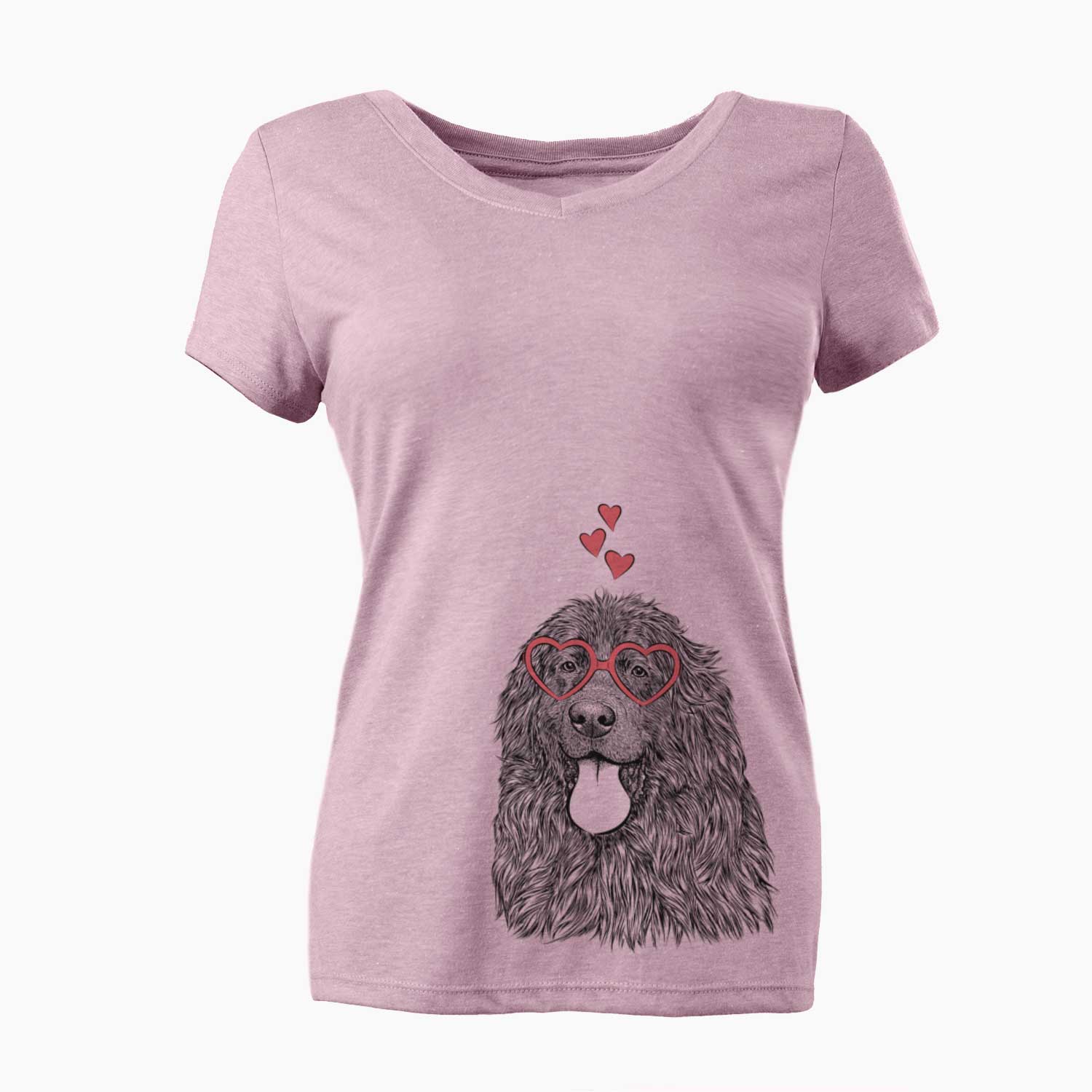 Valentine Neptune the Newfoundland - Women's V-neck Shirt