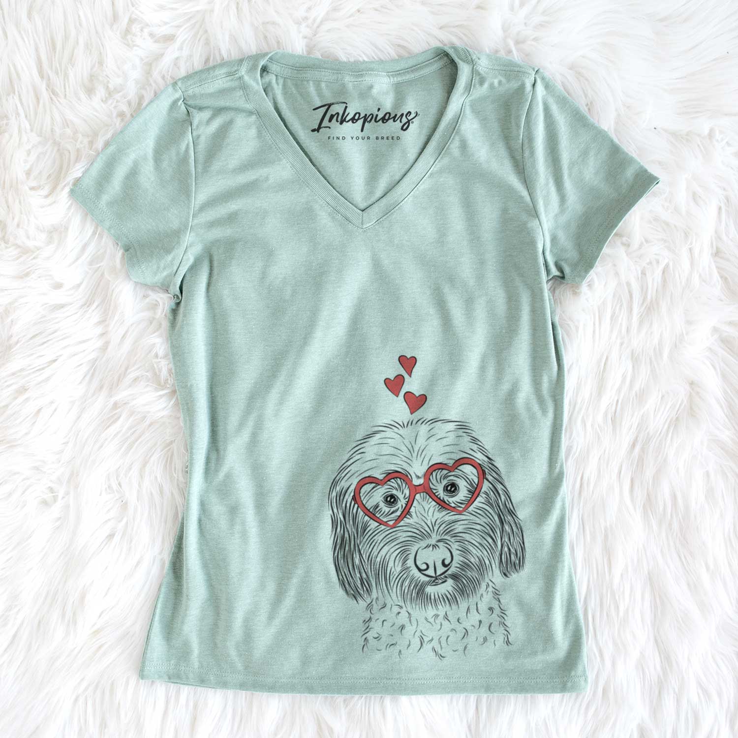 Valentine Niles the Soft Coated Wheaten Terrier - Women's V-neck Shirt