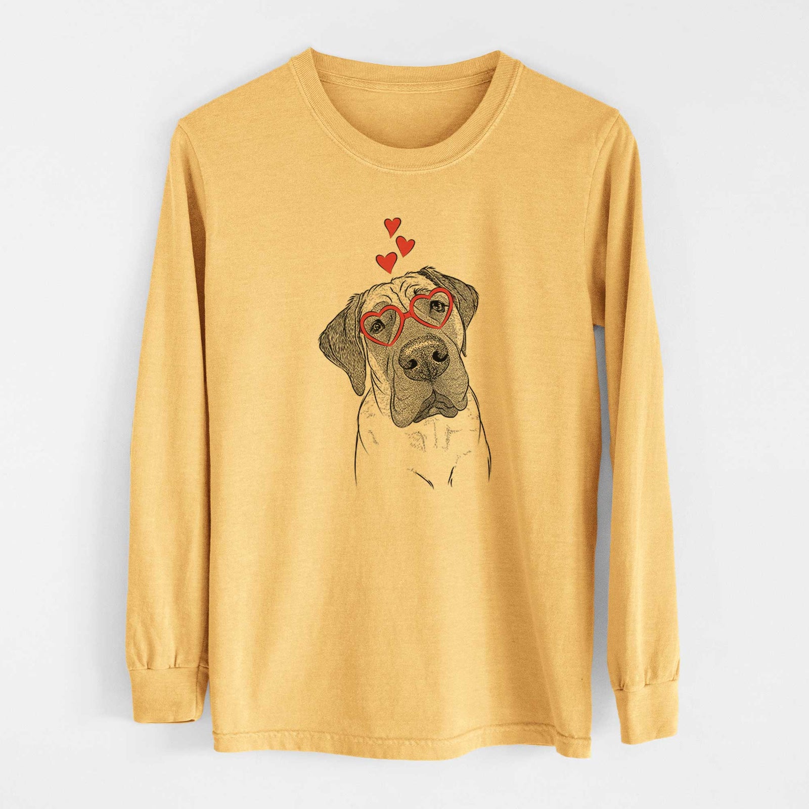 Valentine Nutterbutter the English Mastiff - Heavyweight 100% Cotton Long Sleeve