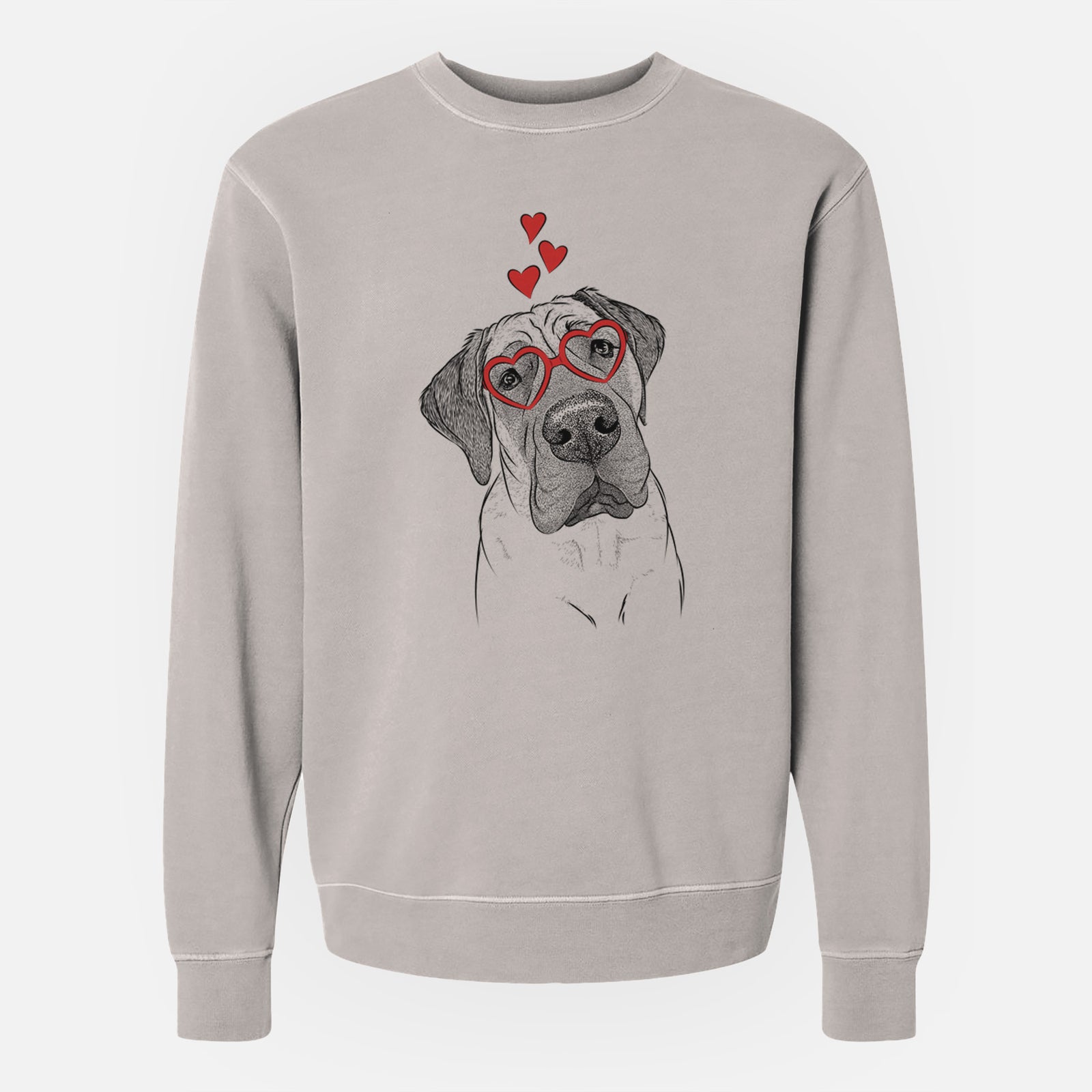 Valentine Nutterbutter the English Mastiff - Unisex Pigment Dyed Crew Sweatshirt