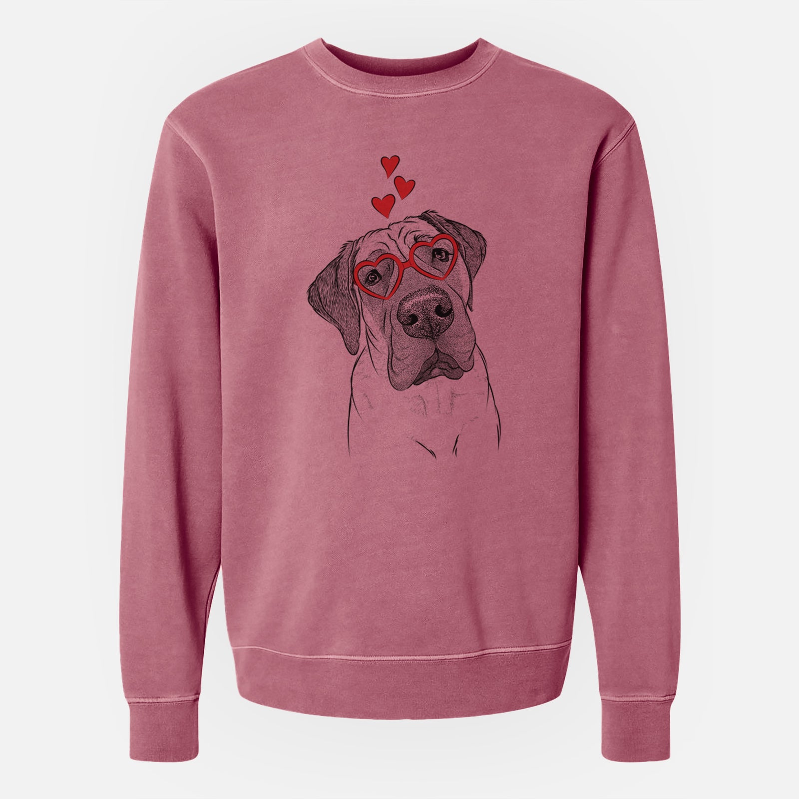 Valentine Nutterbutter the English Mastiff - Unisex Pigment Dyed Crew Sweatshirt