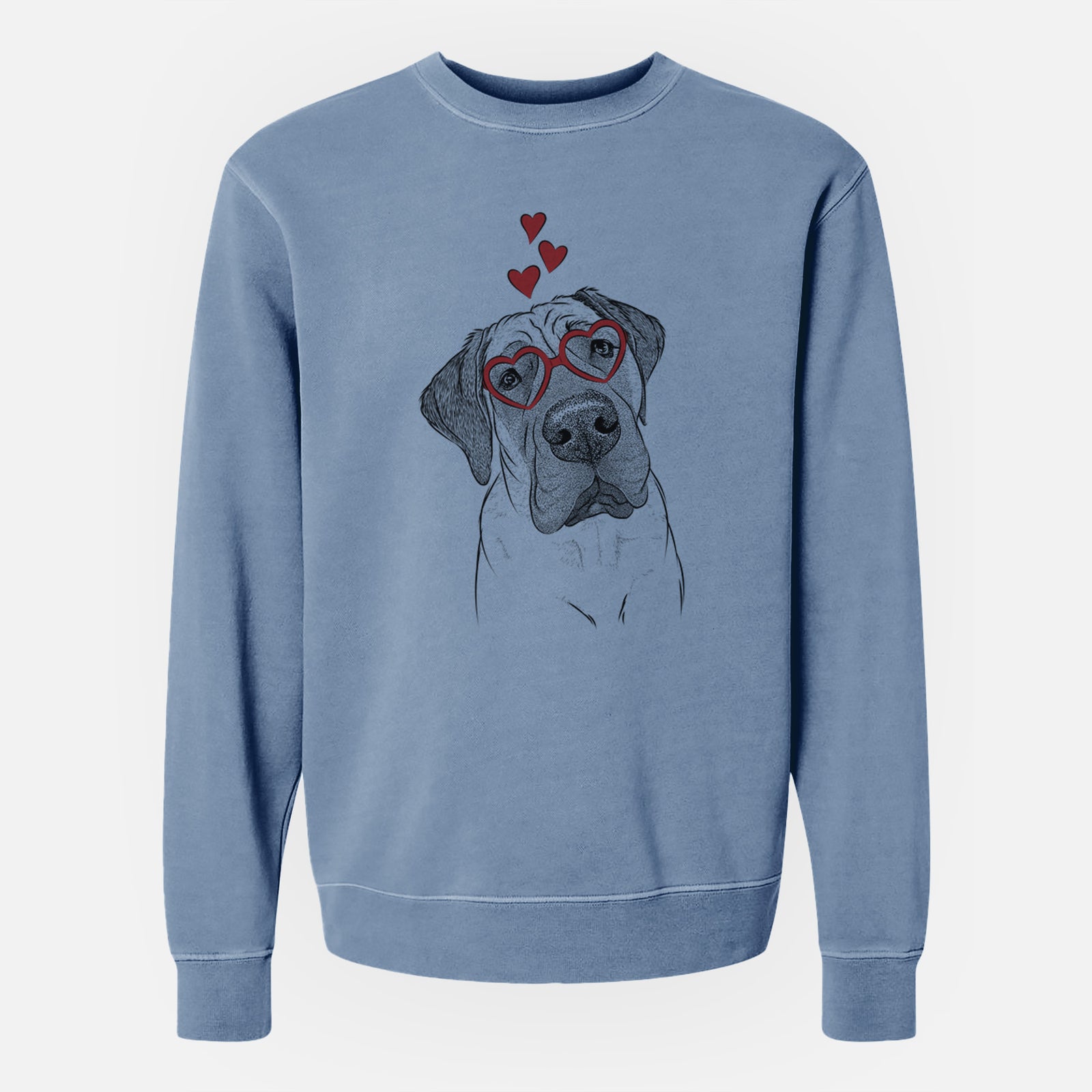 Valentine Nutterbutter the English Mastiff - Unisex Pigment Dyed Crew Sweatshirt