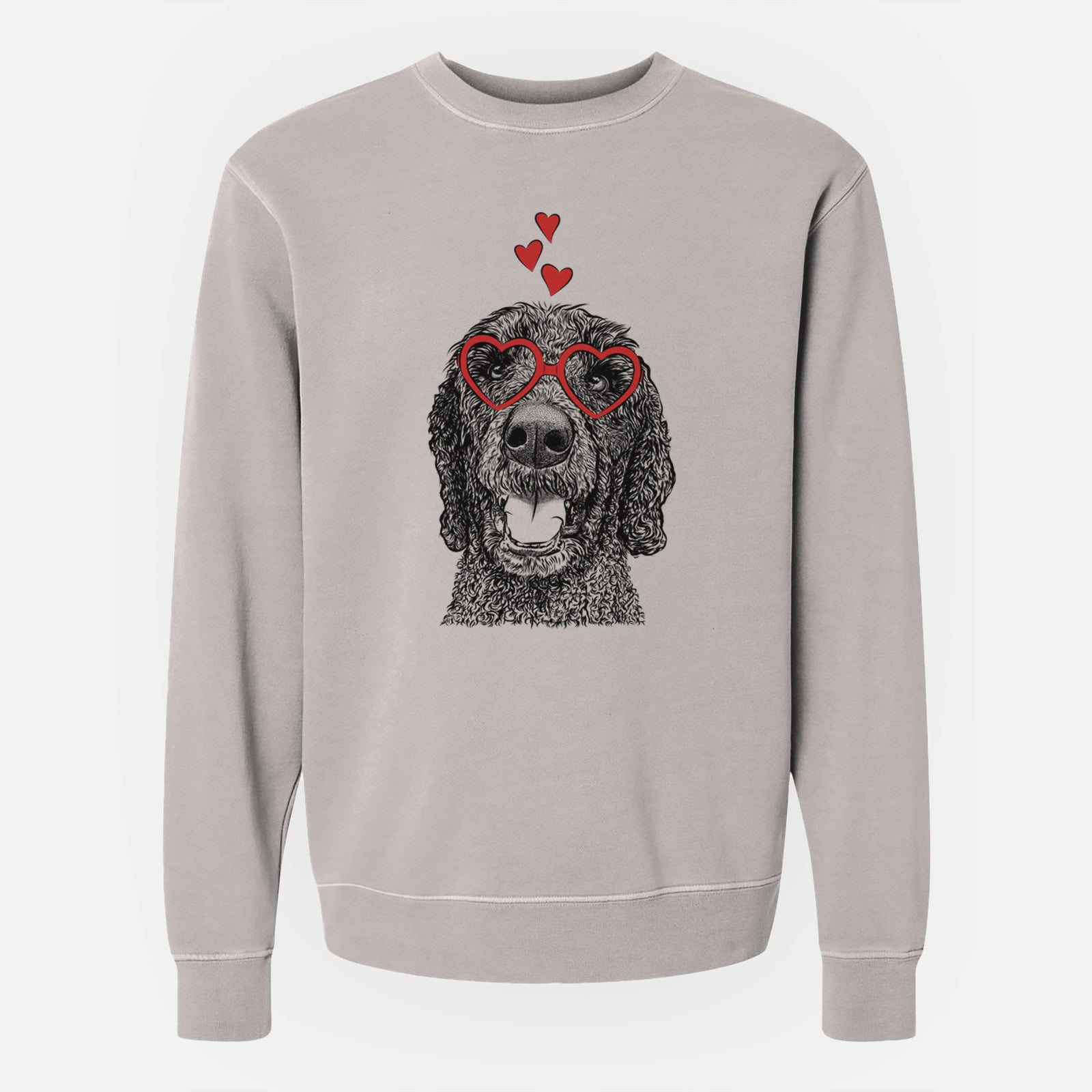 Valentine Obi James the Goldendoodle - Unisex Pigment Dyed Crew Sweatshirt