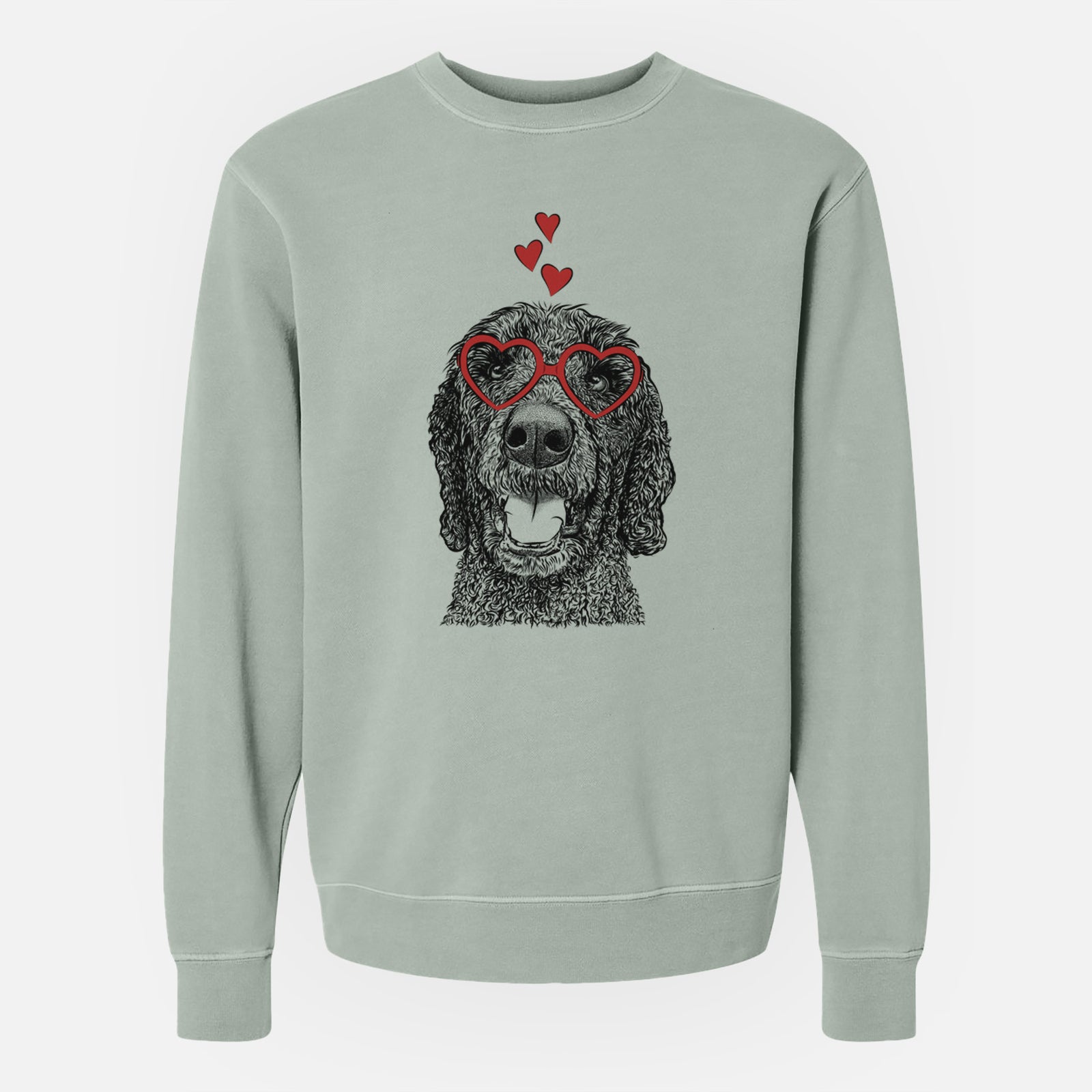 Valentine Obi James the Goldendoodle - Unisex Pigment Dyed Crew Sweatshirt