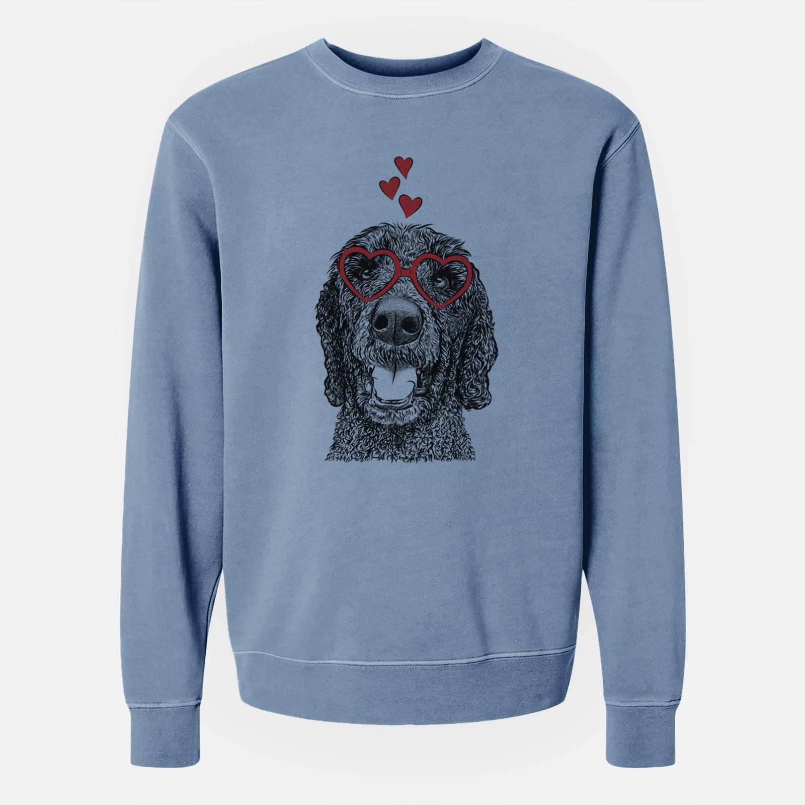 Valentine Obi James the Goldendoodle - Unisex Pigment Dyed Crew Sweatshirt