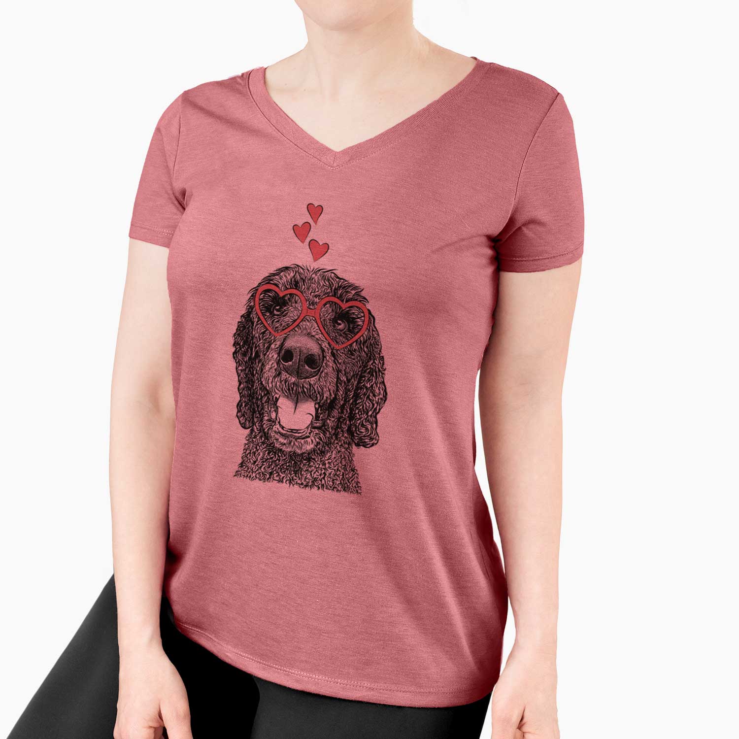 Valentine Obi James the Goldendoodle - Women's V-neck Shirt