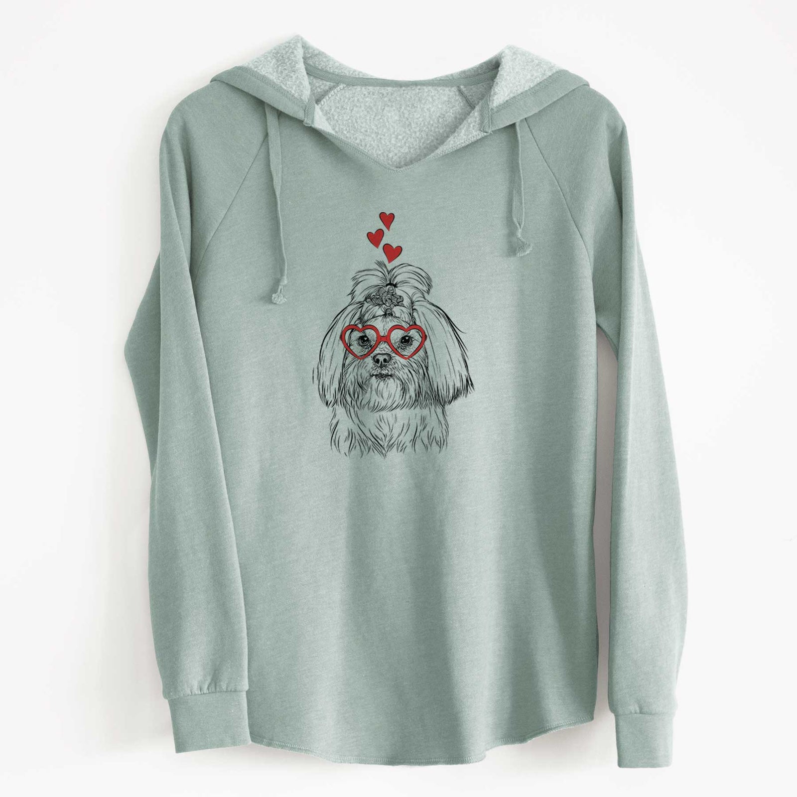 Valentine Olga the Shih Tzu - Cali Wave Hooded Sweatshirt