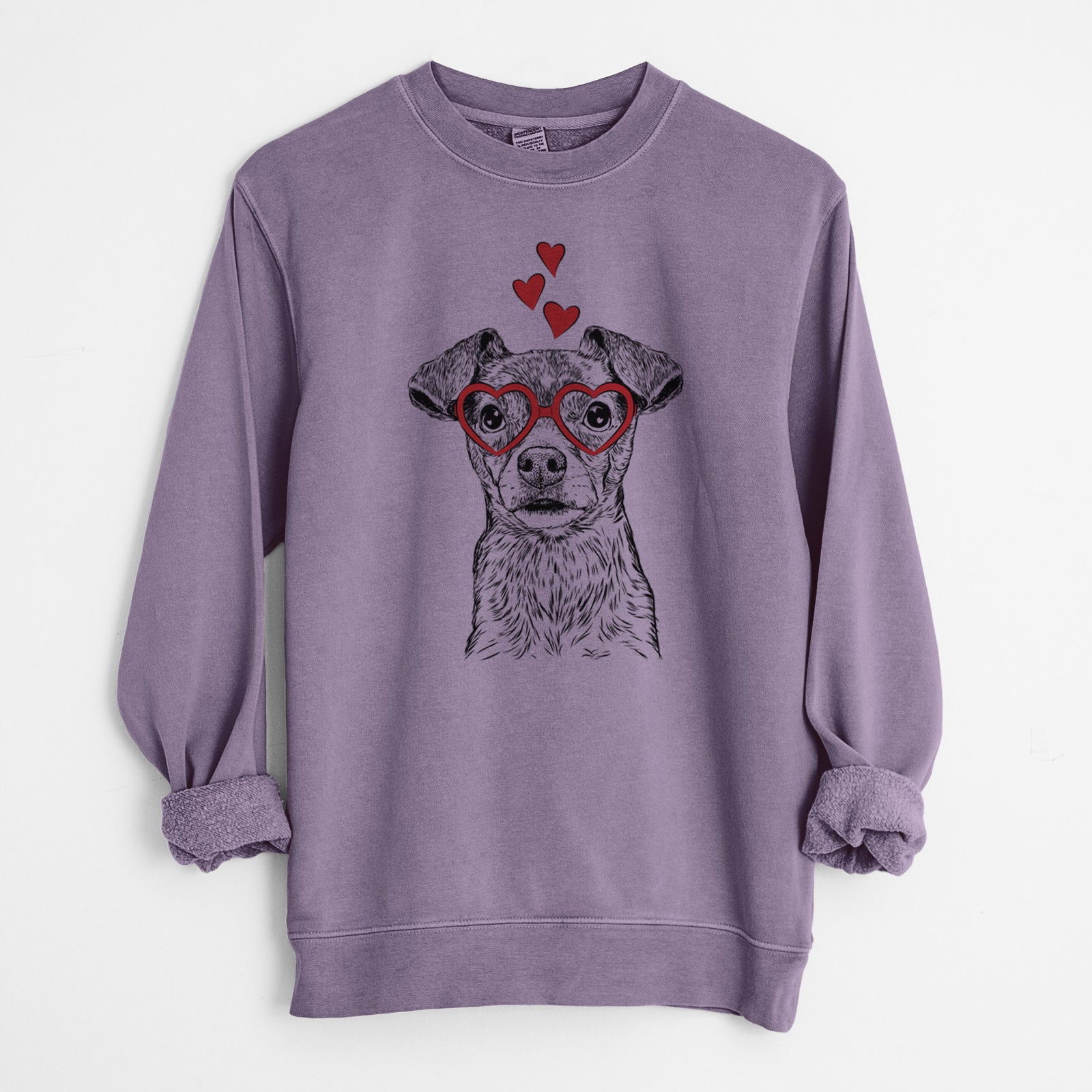 Valentine Olive the Mixed Breed - Unisex Pigment Dyed Crew Sweatshirt
