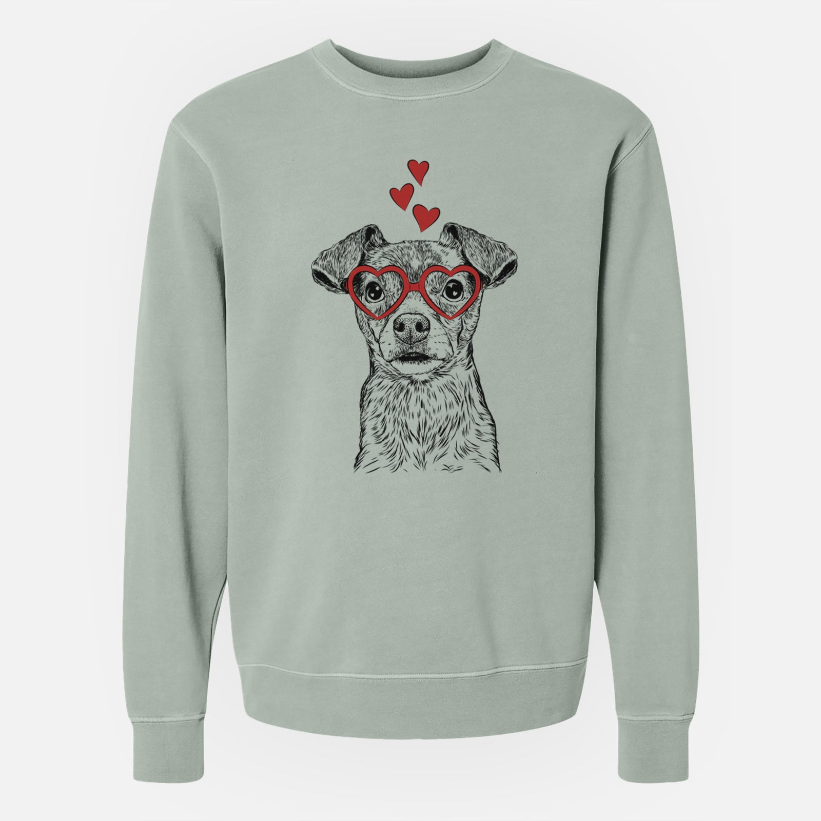 Valentine Olive the Mixed Breed - Unisex Pigment Dyed Crew Sweatshirt