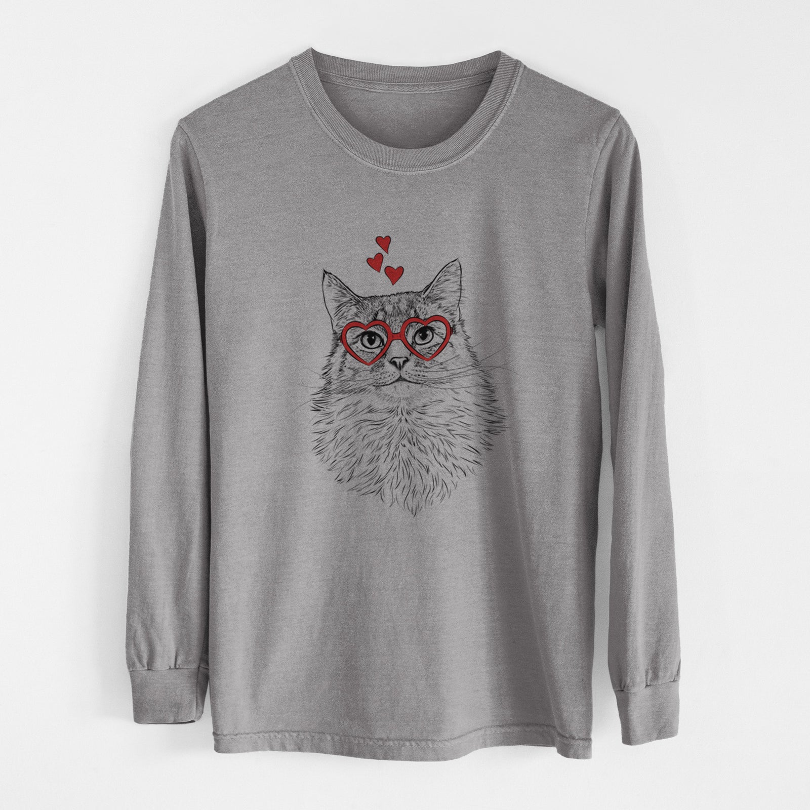 Valentine Olive the Cat - Heavyweight 100% Cotton Long Sleeve