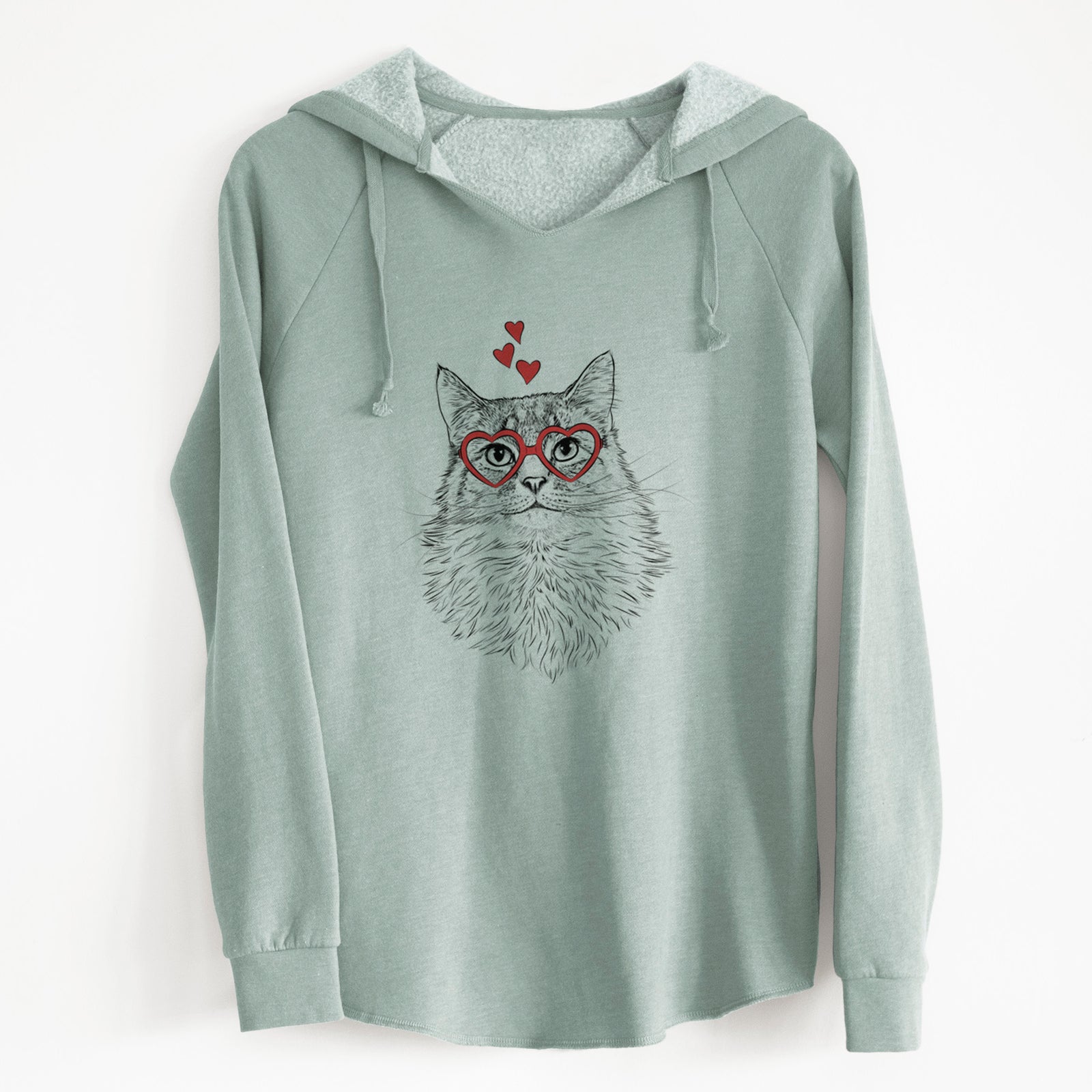 Valentine Olive the Cat - Cali Wave Hooded Sweatshirt
