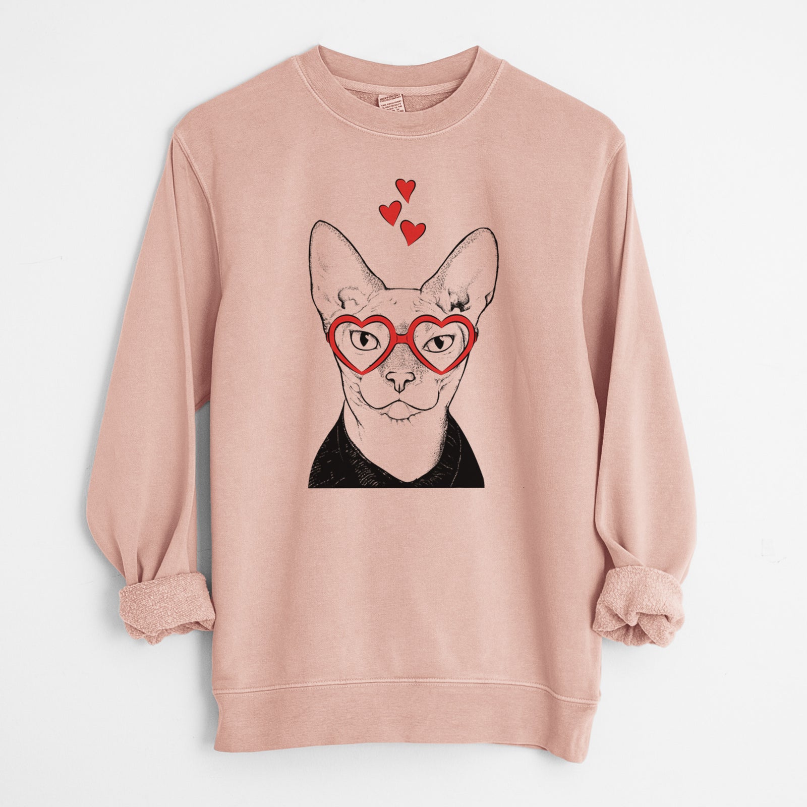 Valentine Oliver Watson the Sphynx Cat - Unisex Pigment Dyed Crew Sweatshirt