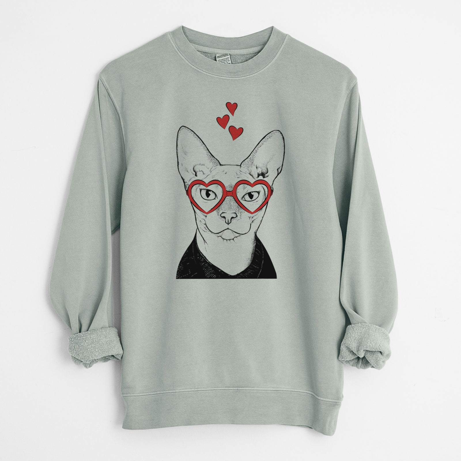 Valentine Oliver Watson the Sphynx Cat - Unisex Pigment Dyed Crew Sweatshirt