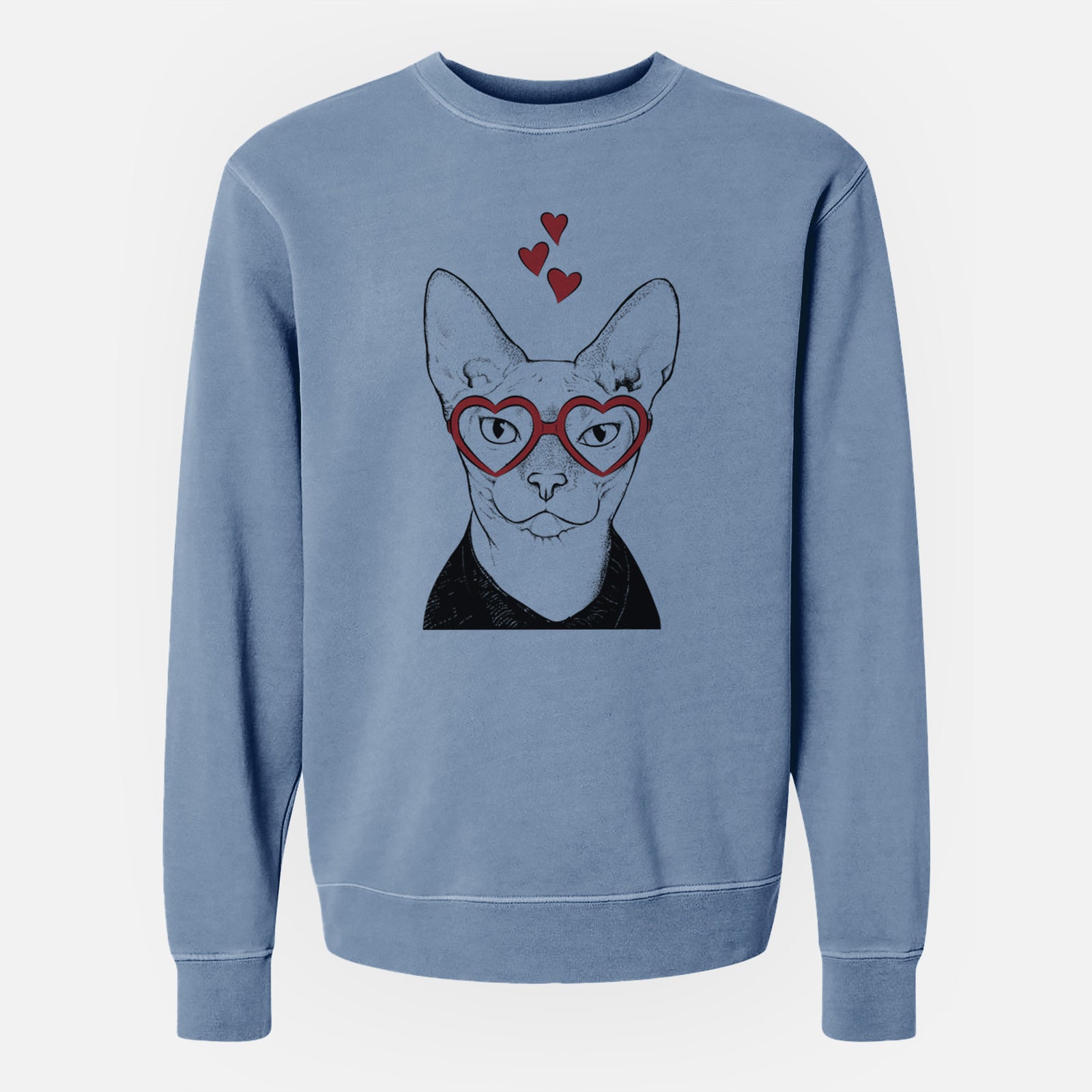 Valentine Oliver Watson the Sphynx Cat - Unisex Pigment Dyed Crew Sweatshirt
