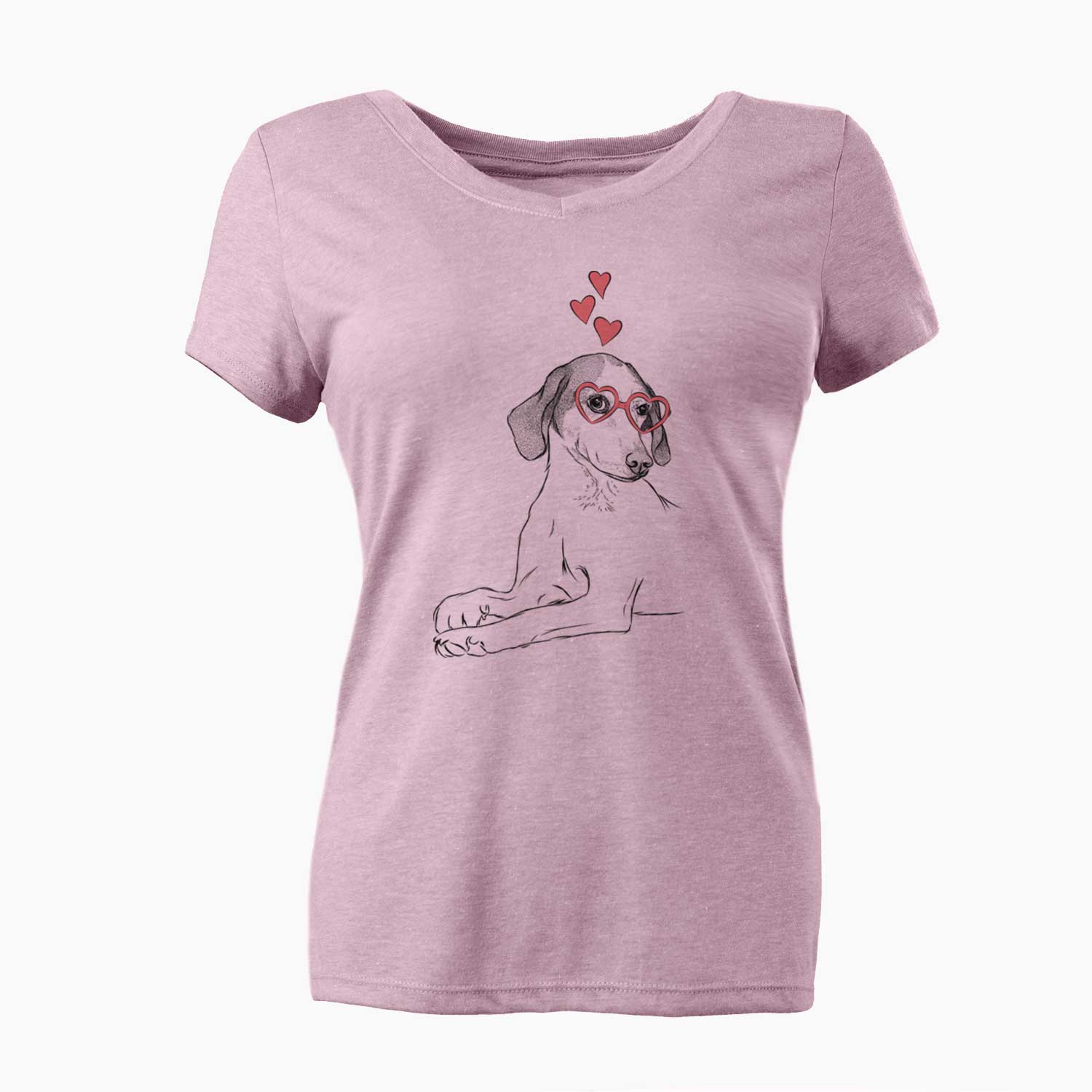 Valentine Opie the Foxhound - Women's V-neck Shirt