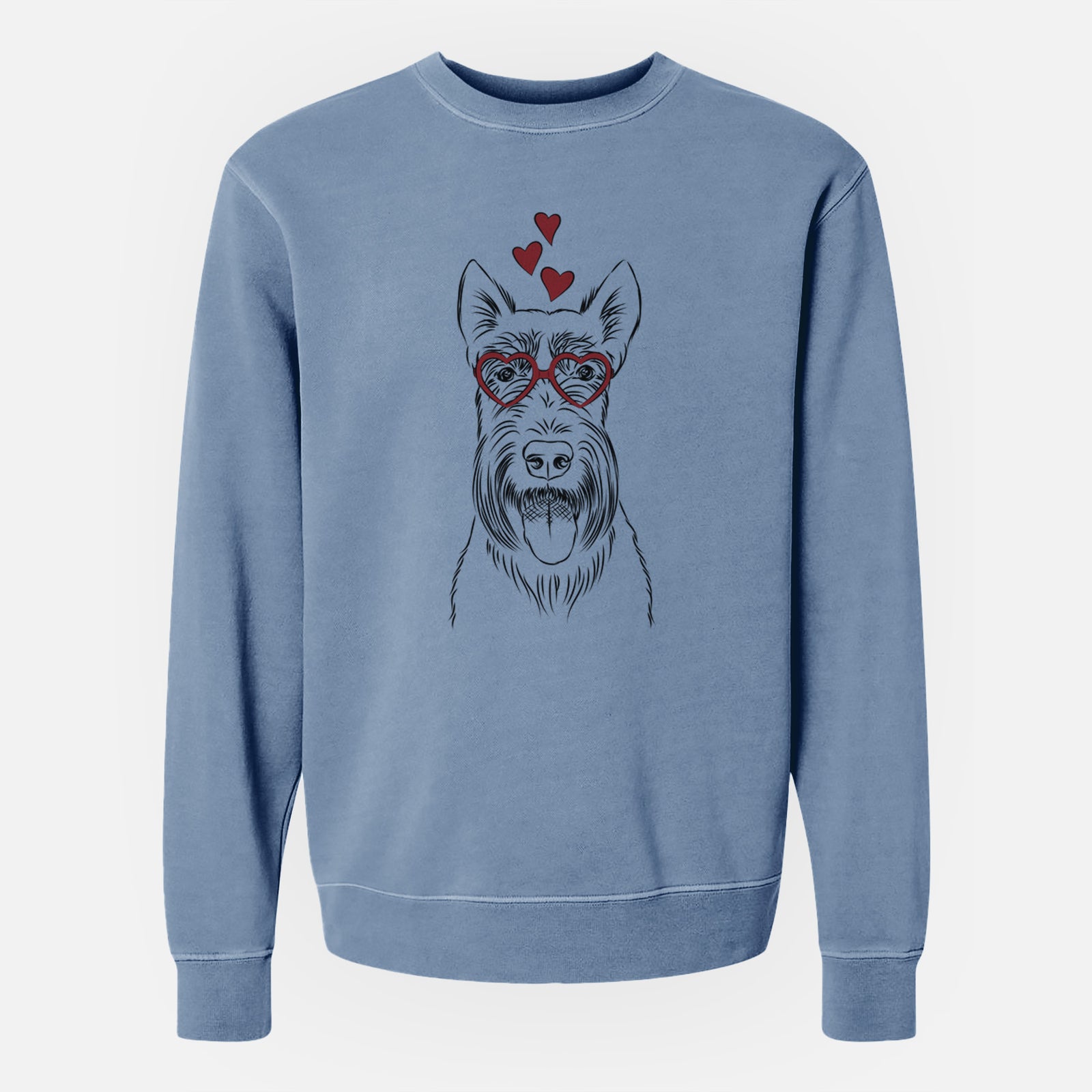Valentine Oswald the Scottish Terrier - Unisex Pigment Dyed Crew Sweatshirt
