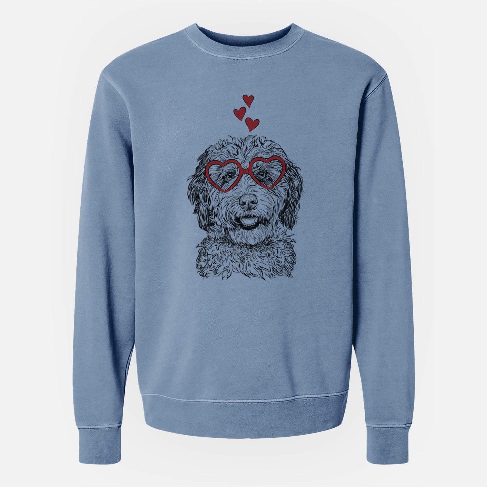 Valentine Palmer the Aussiedoodle - Unisex Pigment Dyed Crew Sweatshirt