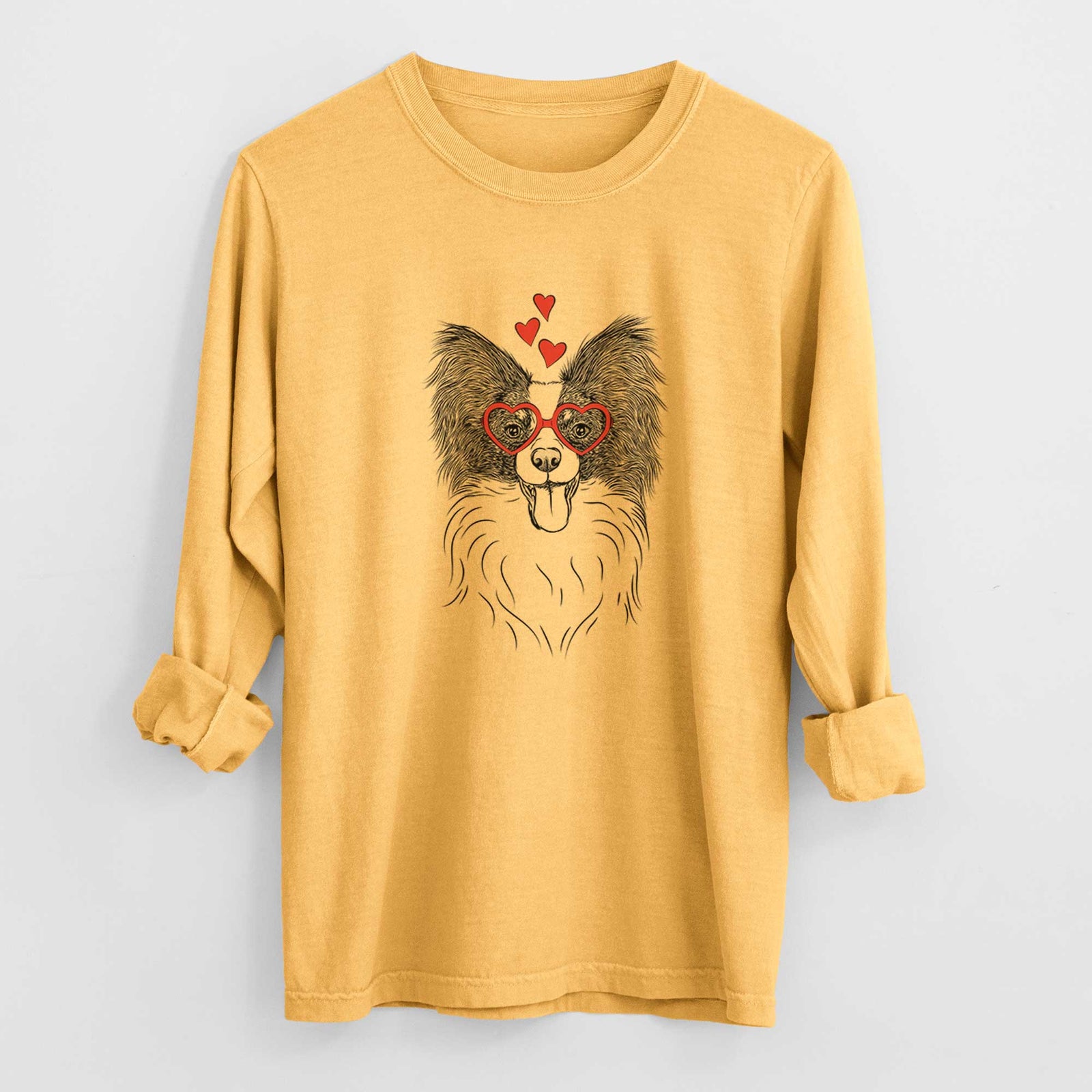 Valentine Patrick the Papillon - Heavyweight 100% Cotton Long Sleeve