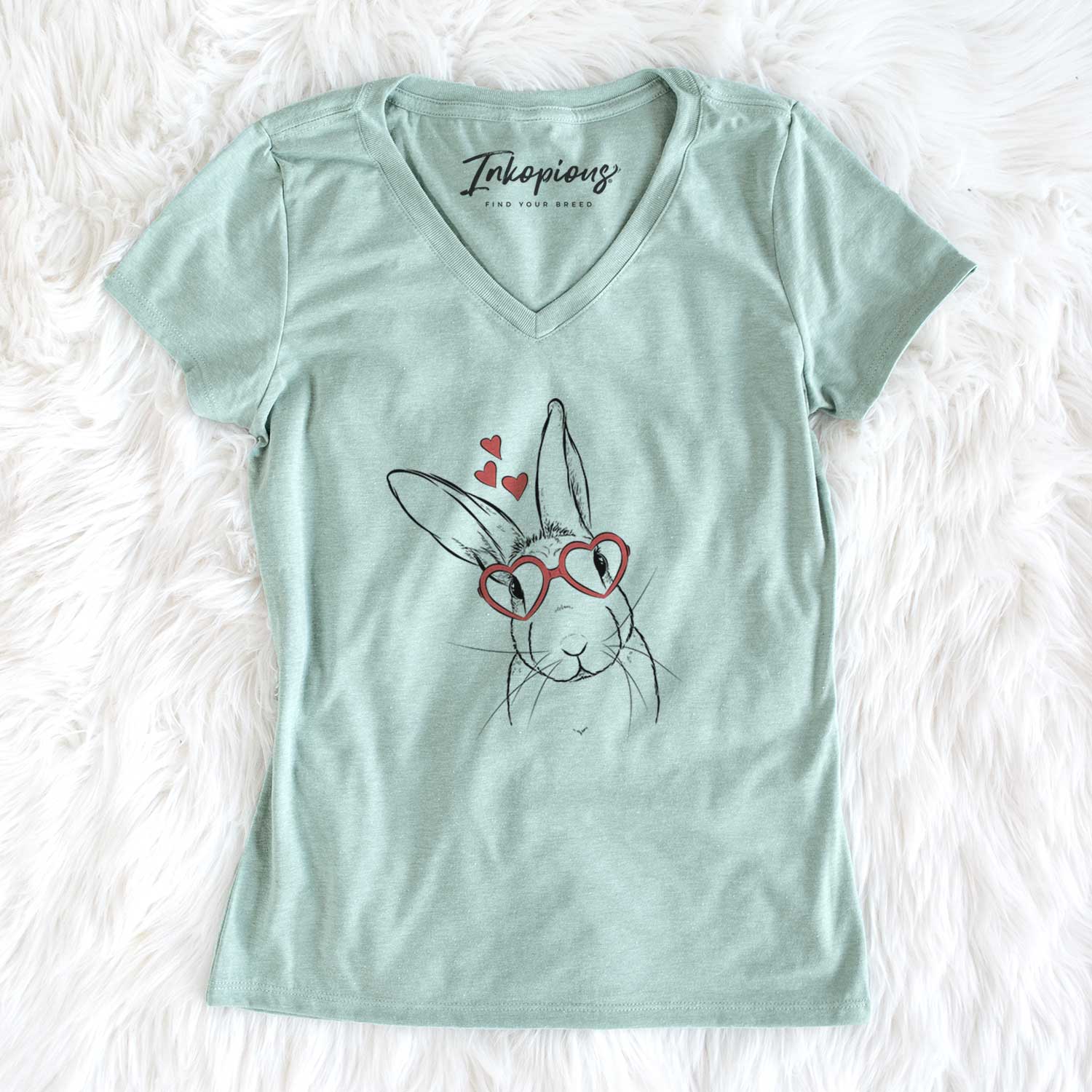 Valentine Penny the Belgian Hare - Women's V-neck Shirt