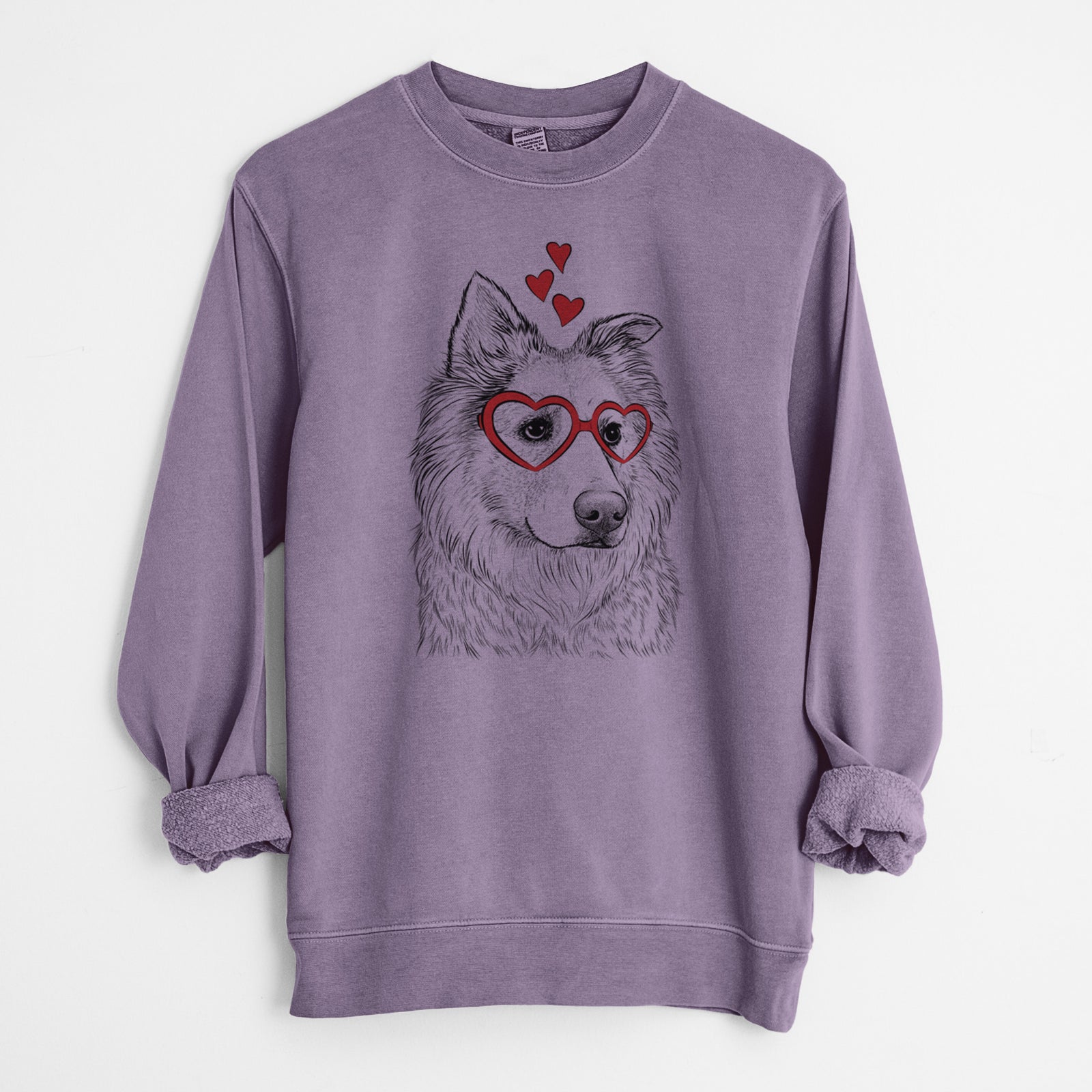Valentine Penny the Chow Mix - Unisex Pigment Dyed Crew Sweatshirt
