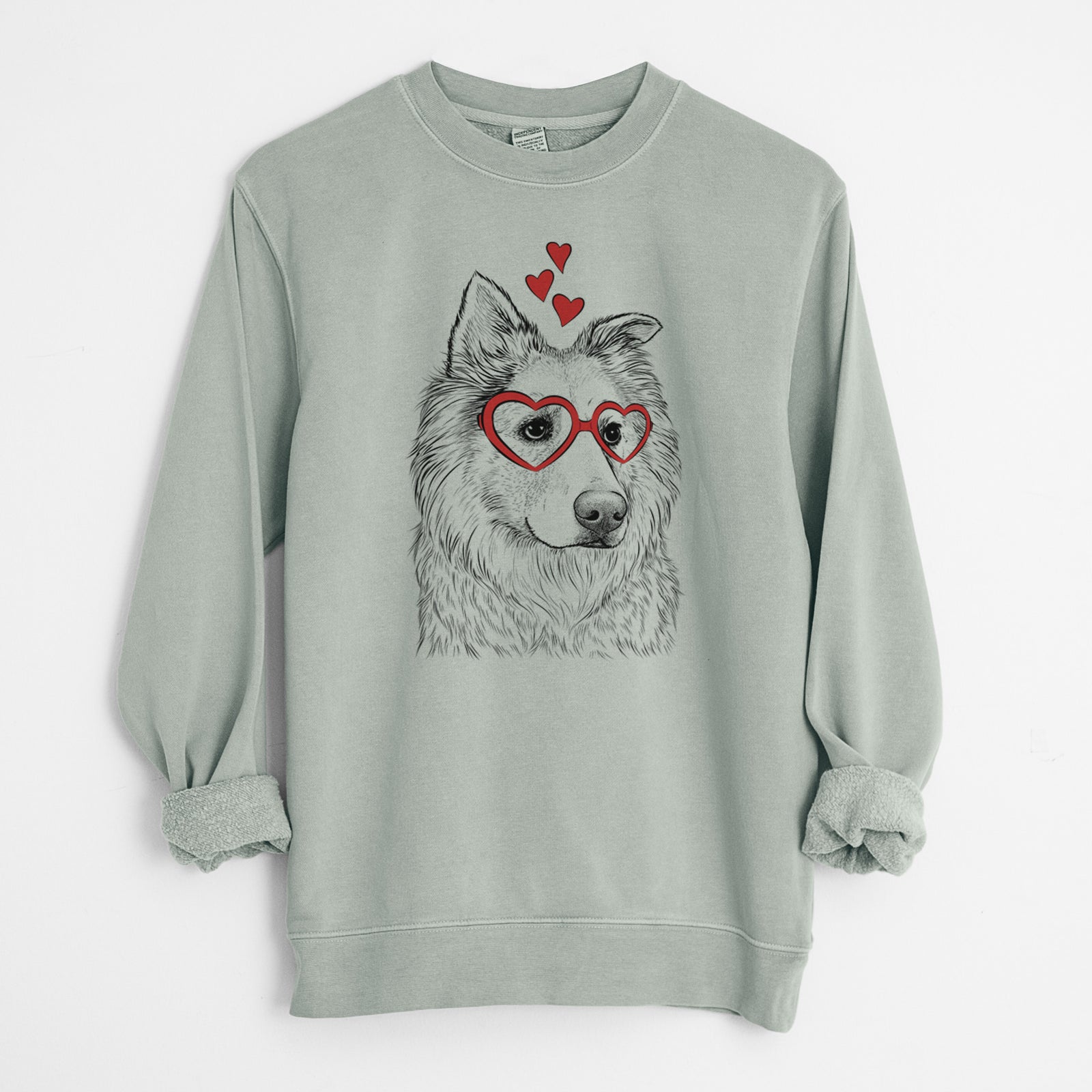 Valentine Penny the Chow Mix - Unisex Pigment Dyed Crew Sweatshirt