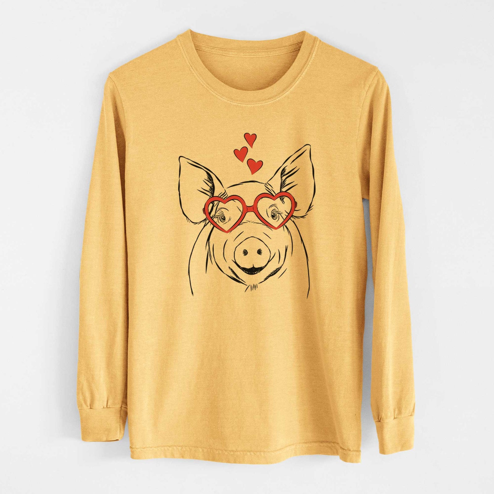 Valentine Perry the Pig - Heavyweight 100% Cotton Long Sleeve