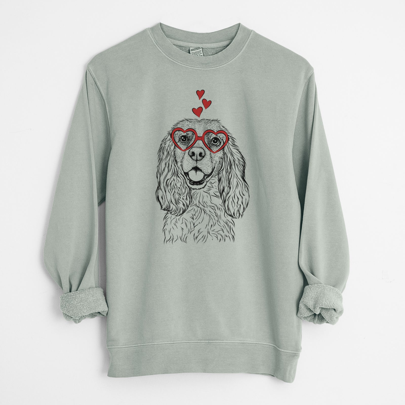 Valentine Perry the Cockalier - Unisex Pigment Dyed Crew Sweatshirt