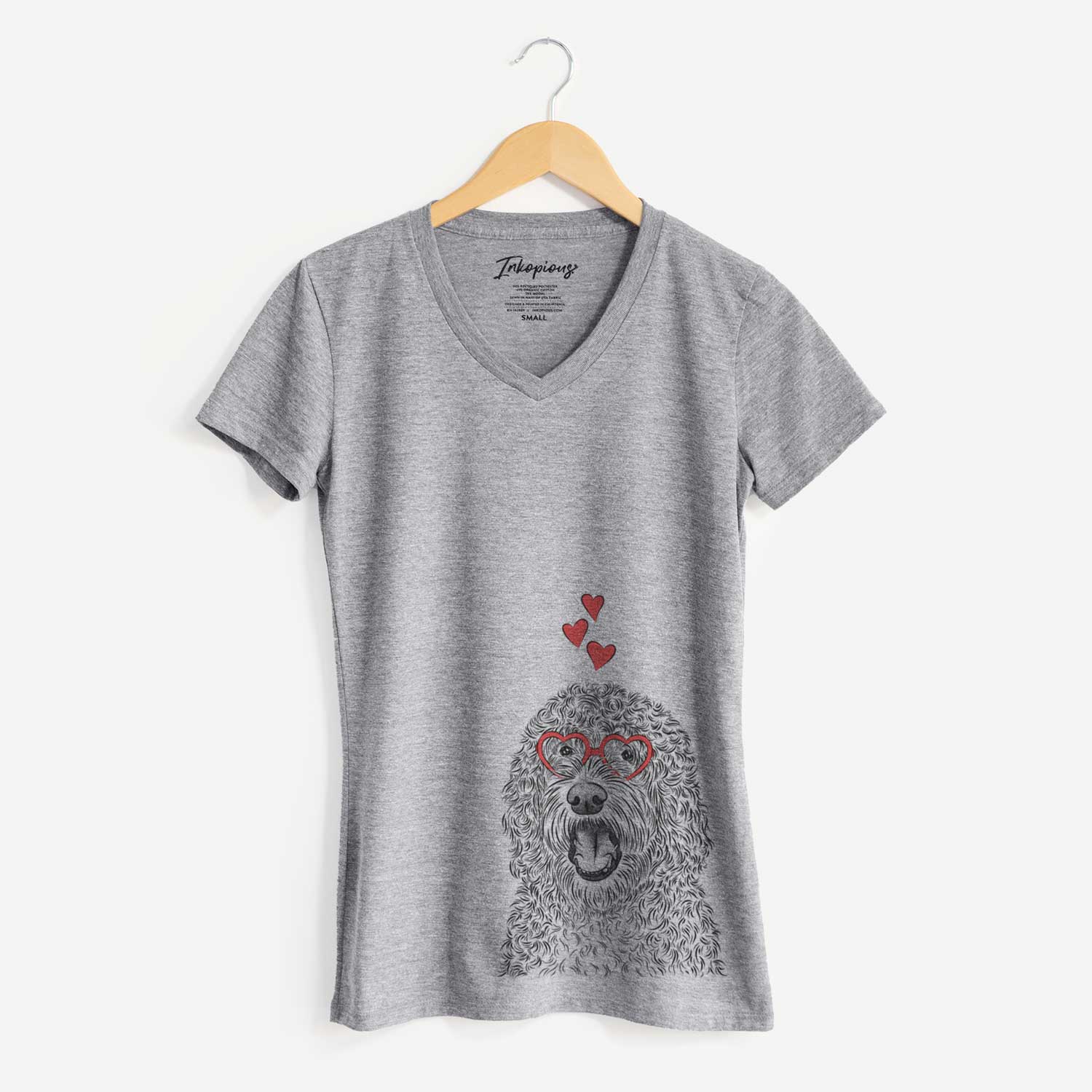 Valentine Phillip the Portuguese Water Dog - Women's V-neck Shirt