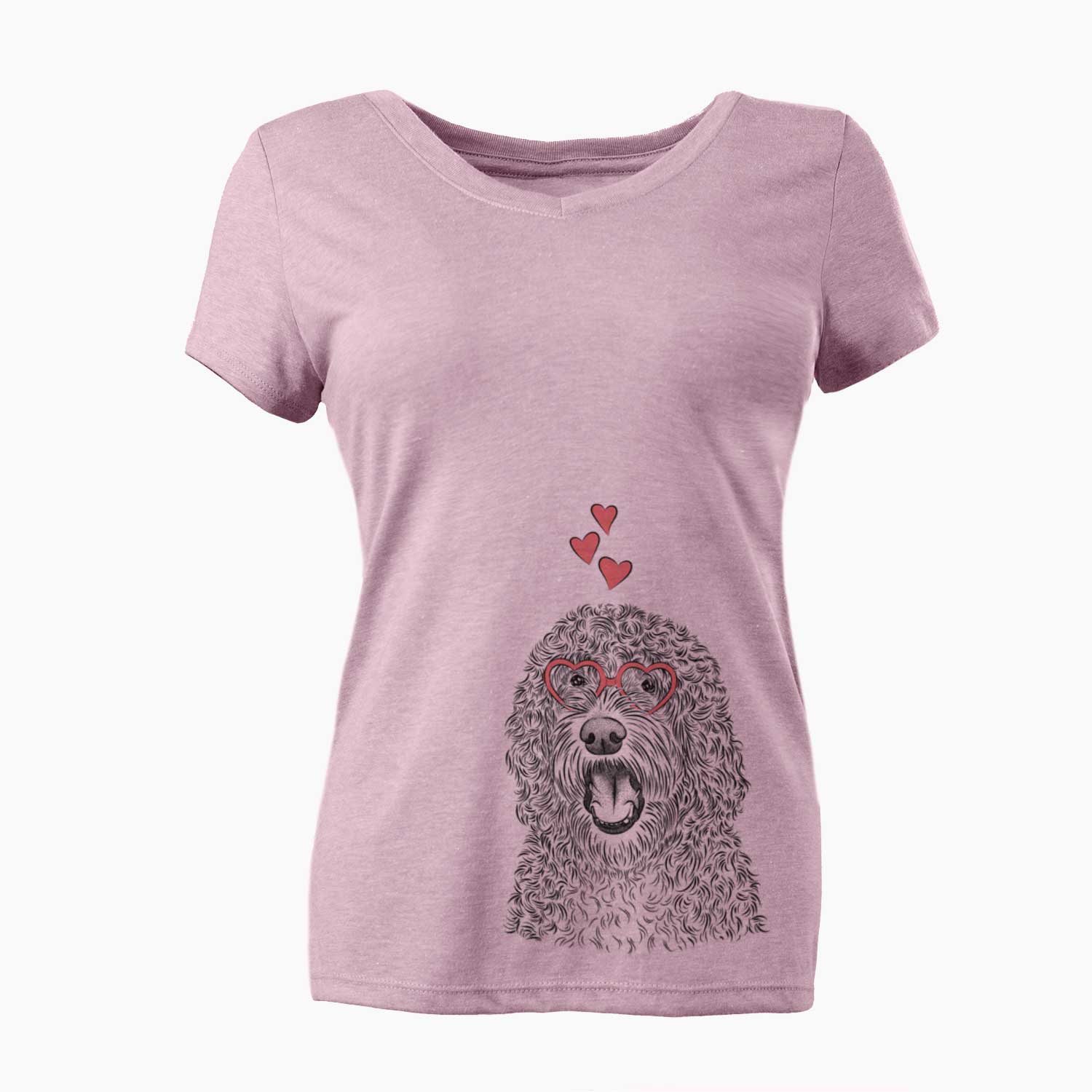 Valentine Phillip the Portuguese Water Dog - Women's V-neck Shirt