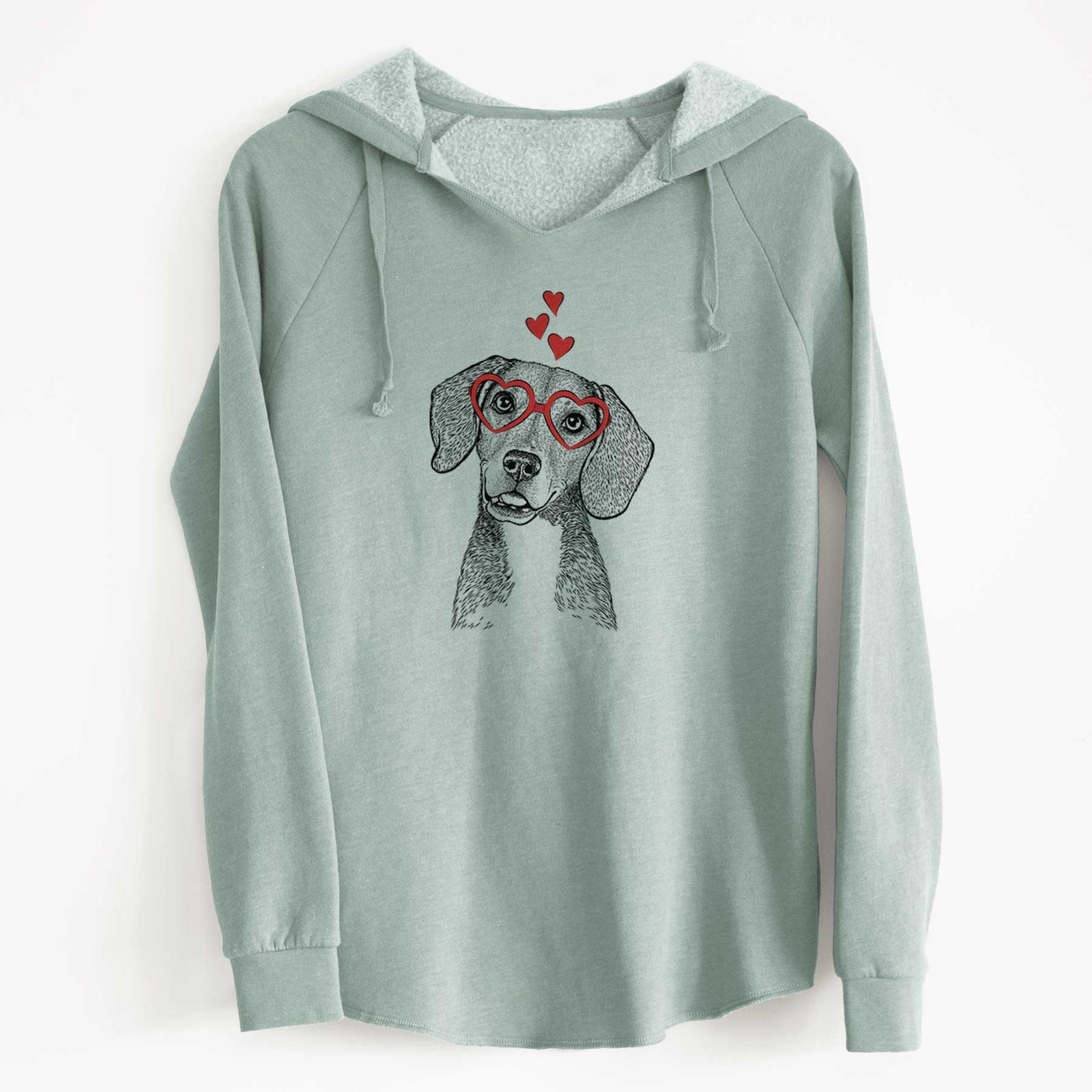 Valentine Piggy the Beagle Mix - Cali Wave Hooded Sweatshirt