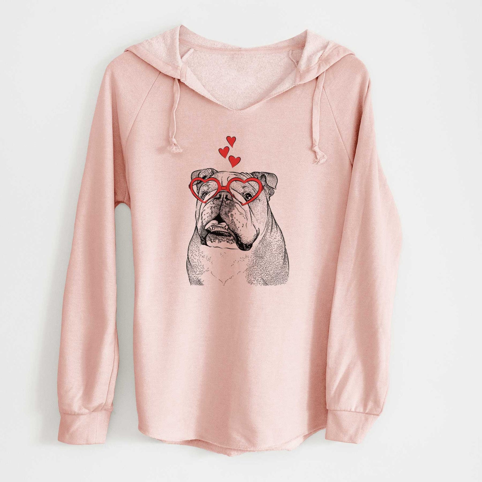 Valentine Piggy the English Bulldog - Cali Wave Hooded Sweatshirt