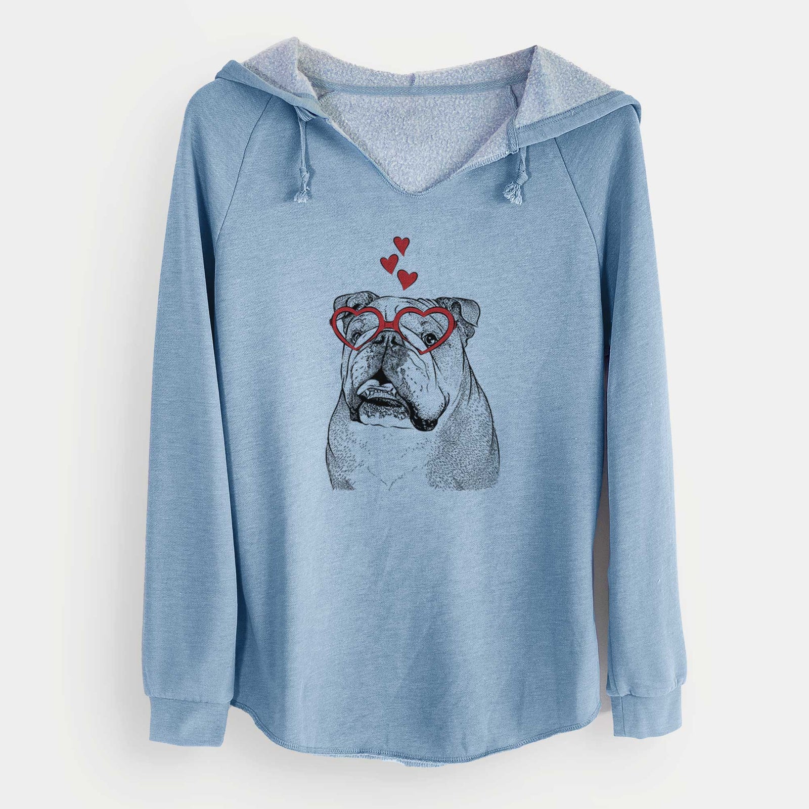 Valentine Piggy the English Bulldog - Cali Wave Hooded Sweatshirt