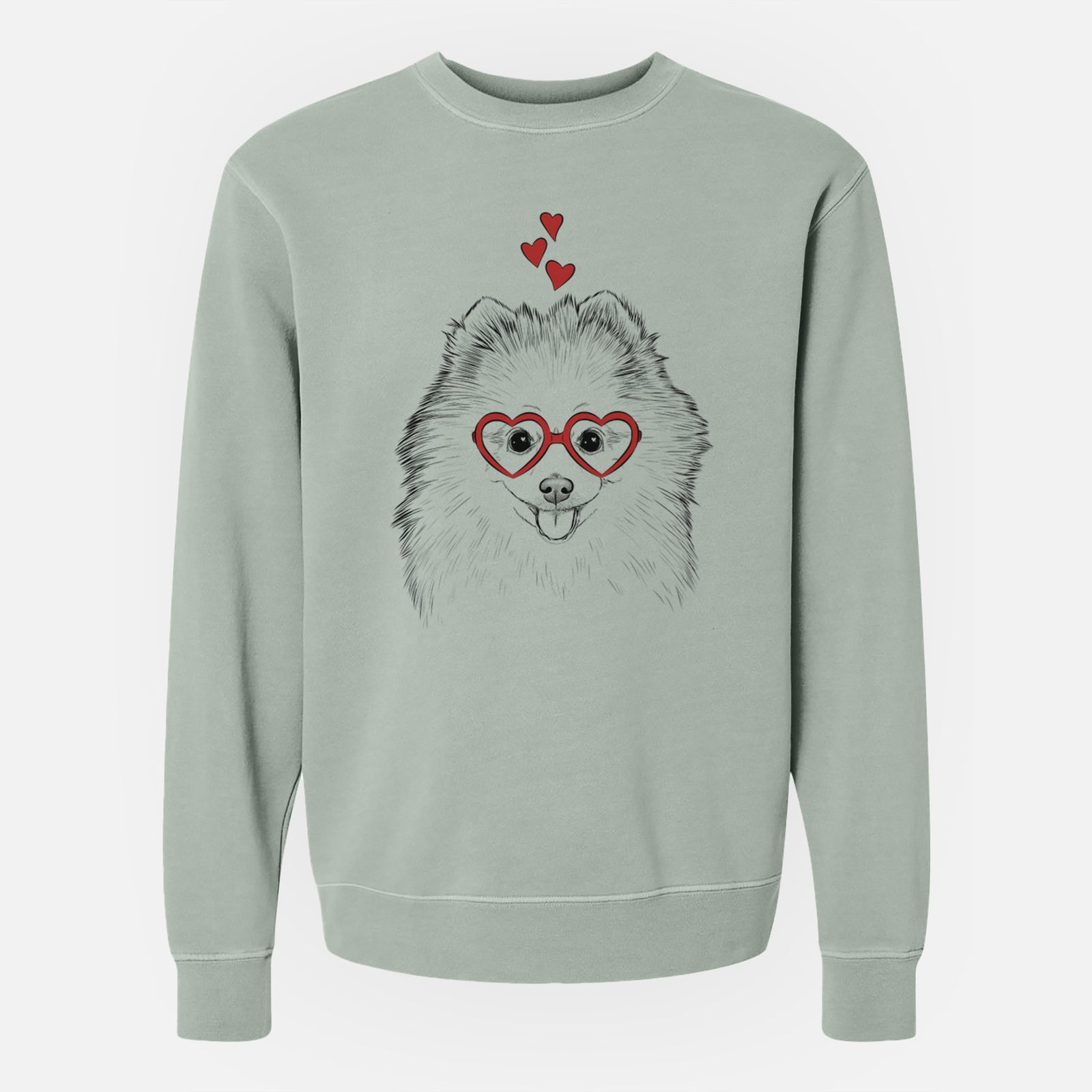 Valentine Piper Jo the Pomeranian - Unisex Pigment Dyed Crew Sweatshirt