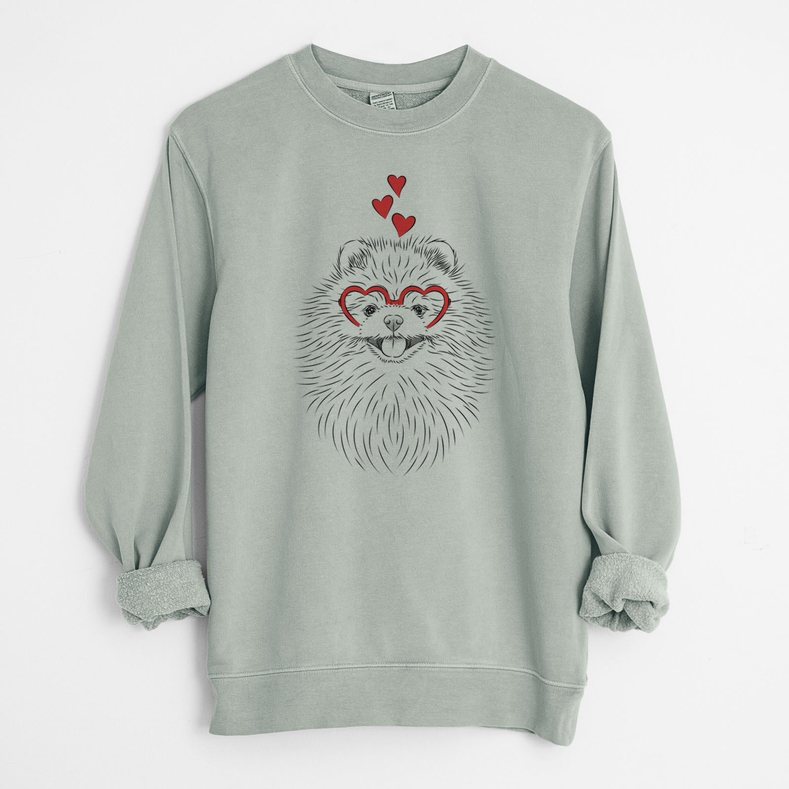 Valentine Pirro the Pomeranian - Unisex Pigment Dyed Crew Sweatshirt