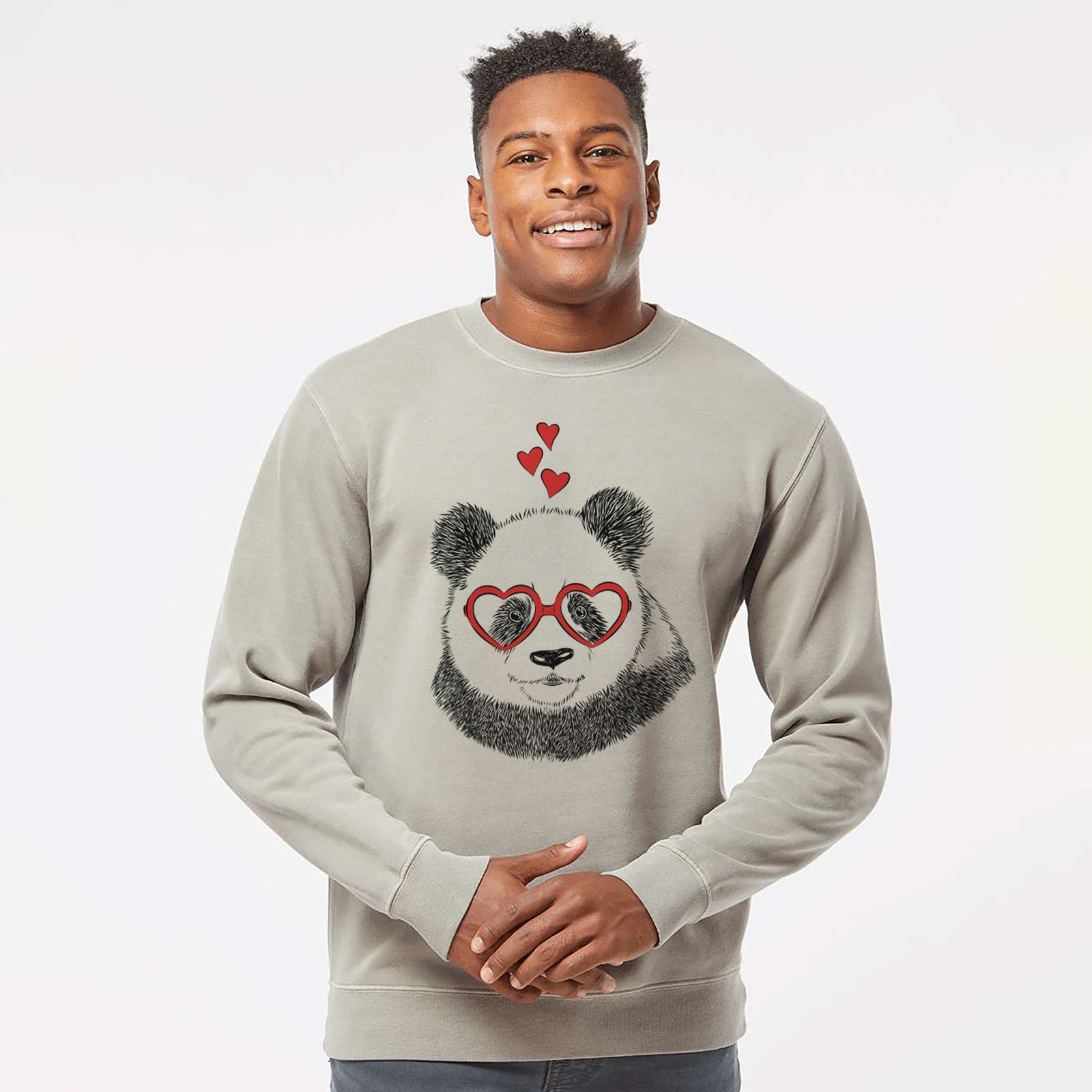Valentine Po the Panda - Unisex Pigment Dyed Crew Sweatshirt