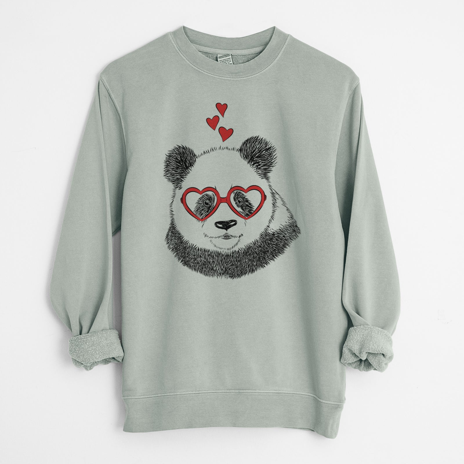 Valentine Po the Panda - Unisex Pigment Dyed Crew Sweatshirt