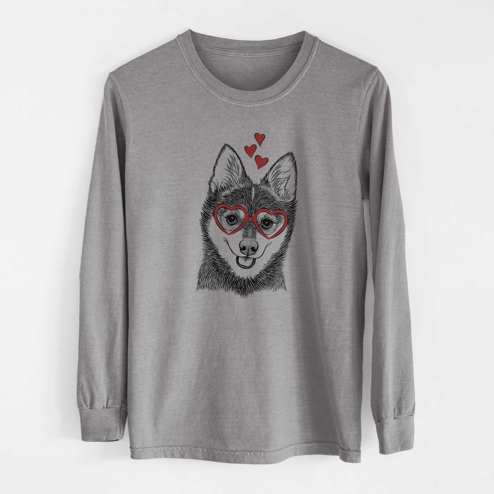 Valentine Posey the Alaskan Klee Kai - Heavyweight 100% Cotton Long Sleeve