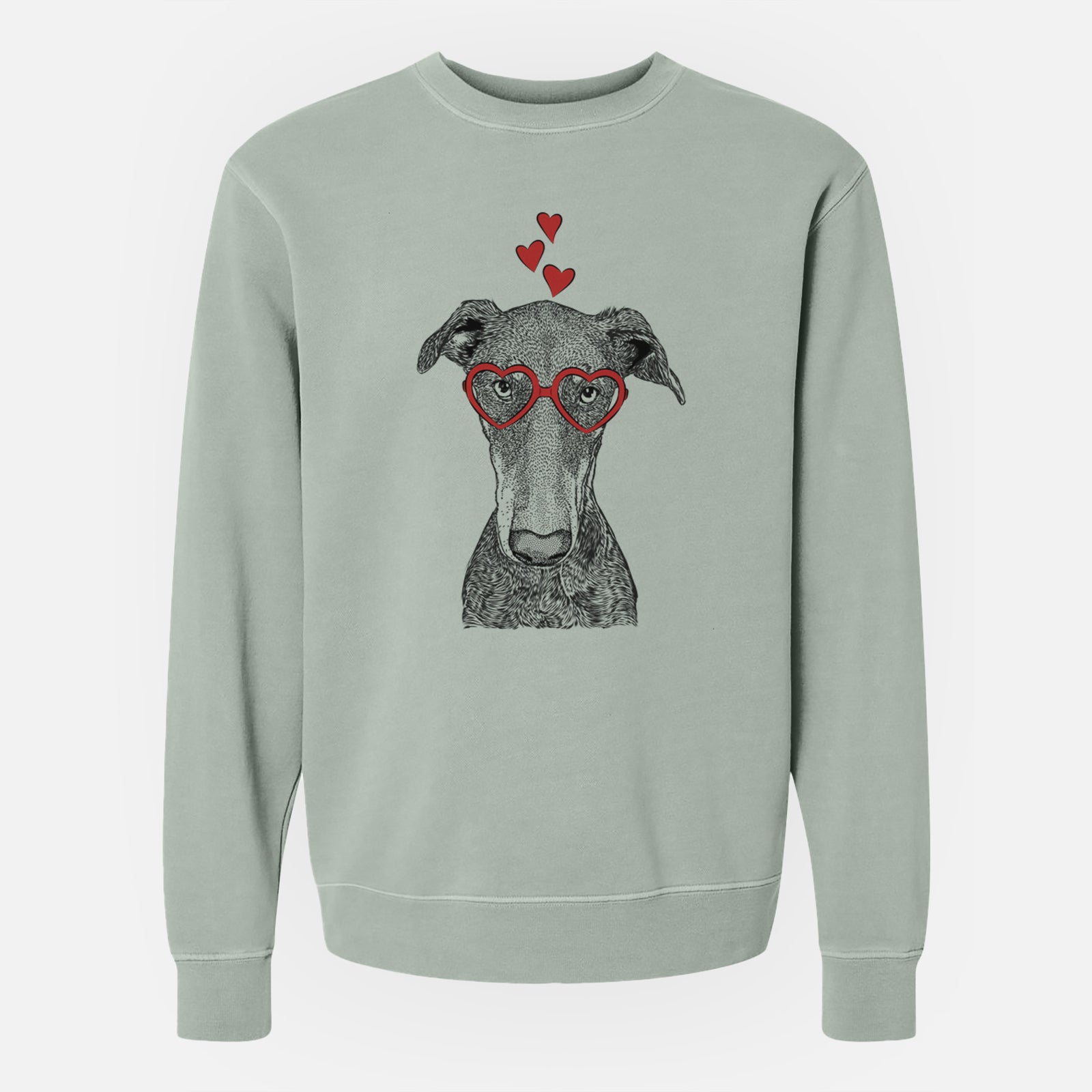 Valentine Princess Fiona the Doberman Pinscher - Unisex Pigment Dyed Crew Sweatshirt