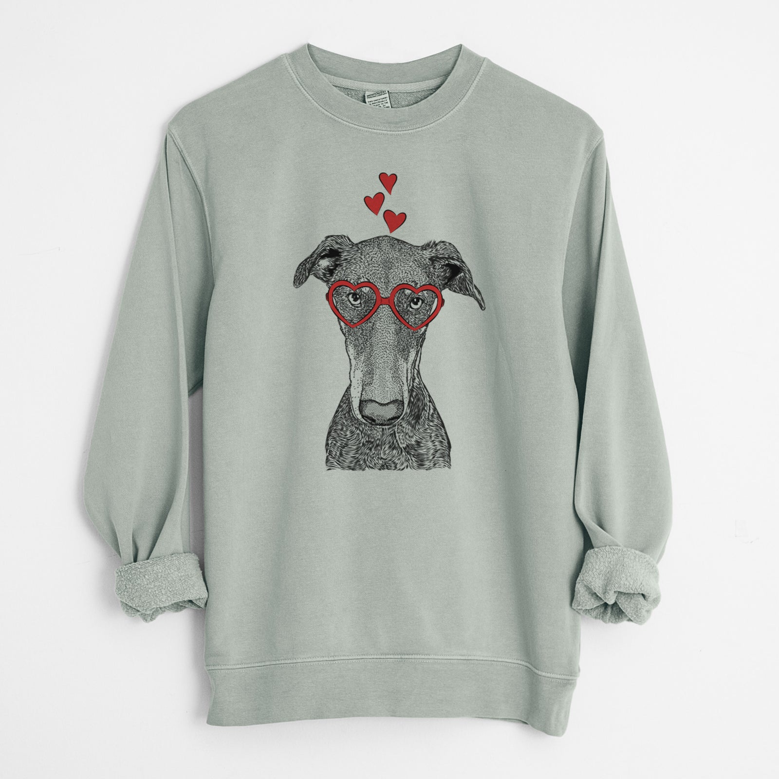 Valentine Princess Fiona the Doberman Pinscher - Unisex Pigment Dyed Crew Sweatshirt
