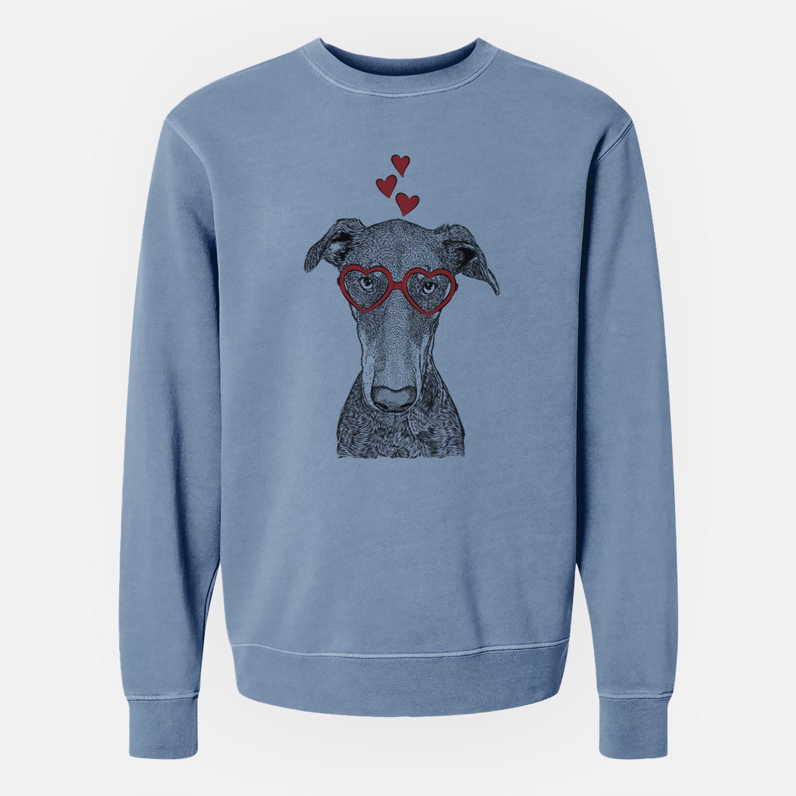 Valentine Princess Fiona the Doberman Pinscher - Unisex Pigment Dyed Crew Sweatshirt