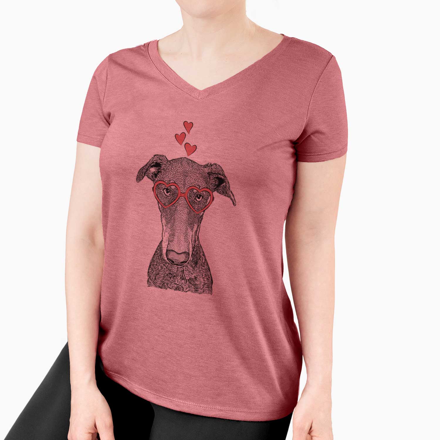 Valentine Princess Fiona the Doberman Pinscher - Women's V-neck Shirt