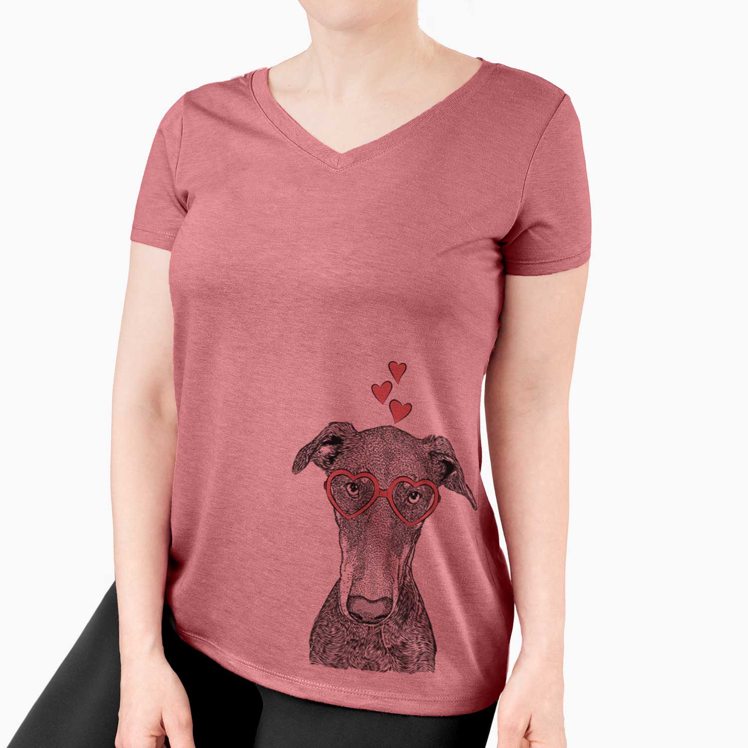 Valentine Princess Fiona the Doberman Pinscher - Women's V-neck Shirt