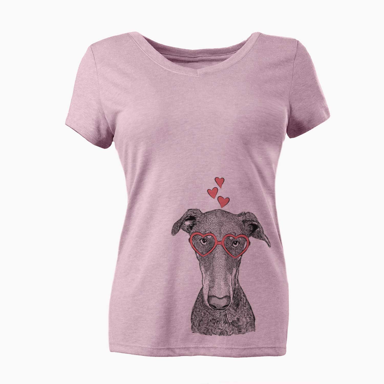 Valentine Princess Fiona the Doberman Pinscher - Women's V-neck Shirt